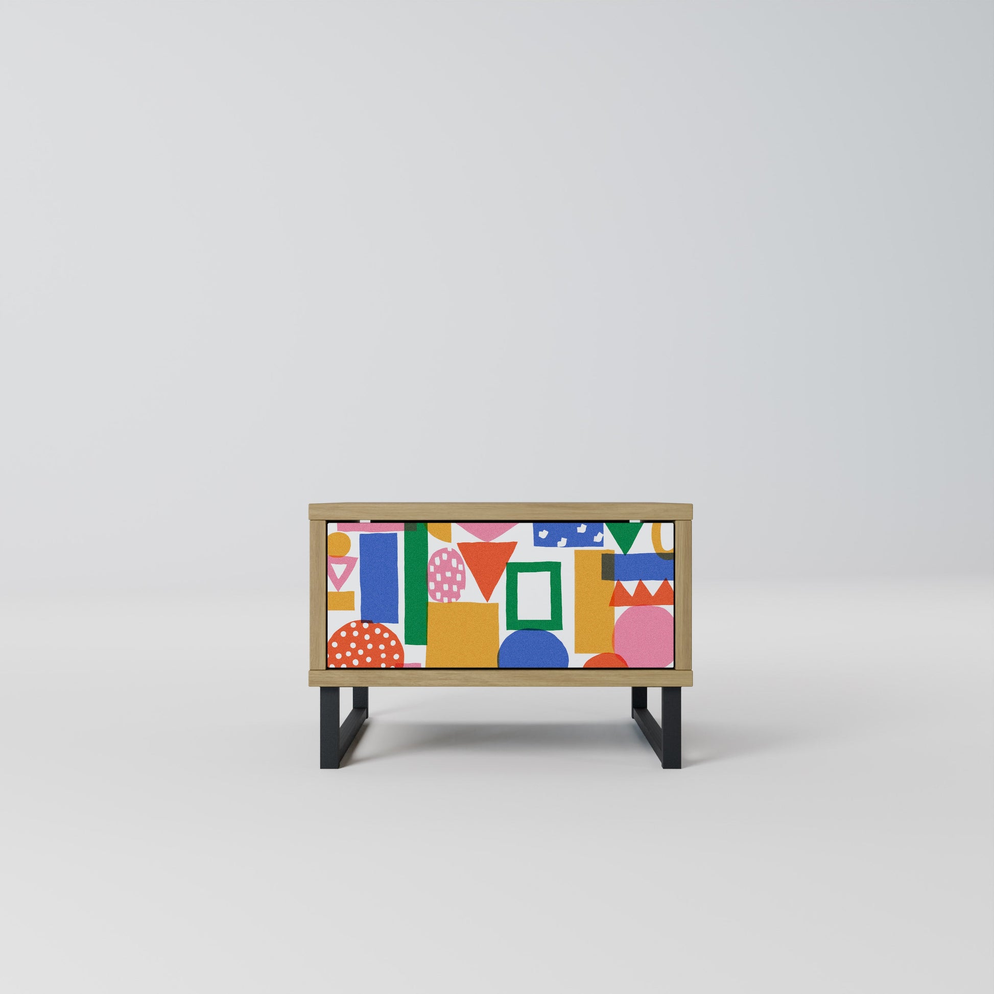 Table de chevet GEOMETRIC GLIMMER effet chêne