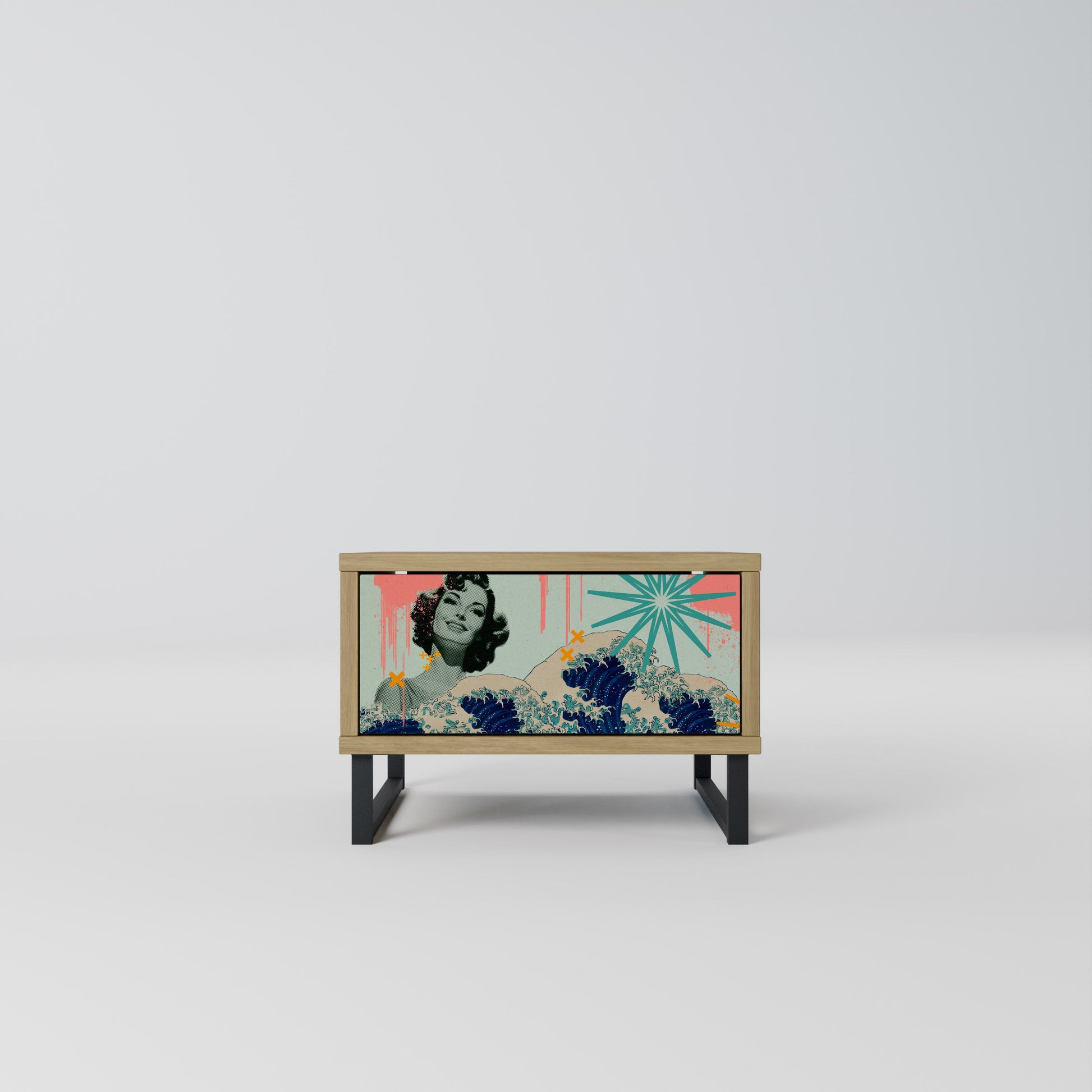 Table de chevet KANAGAWA BEAUTY effet chêne