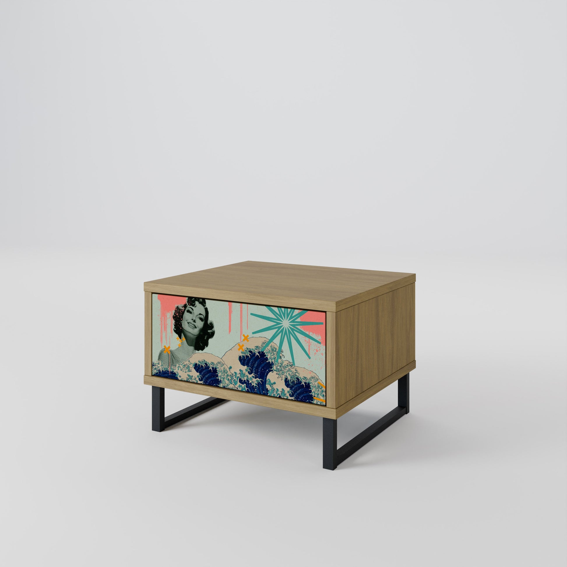 Table de chevet KANAGAWA BEAUTY effet chêne