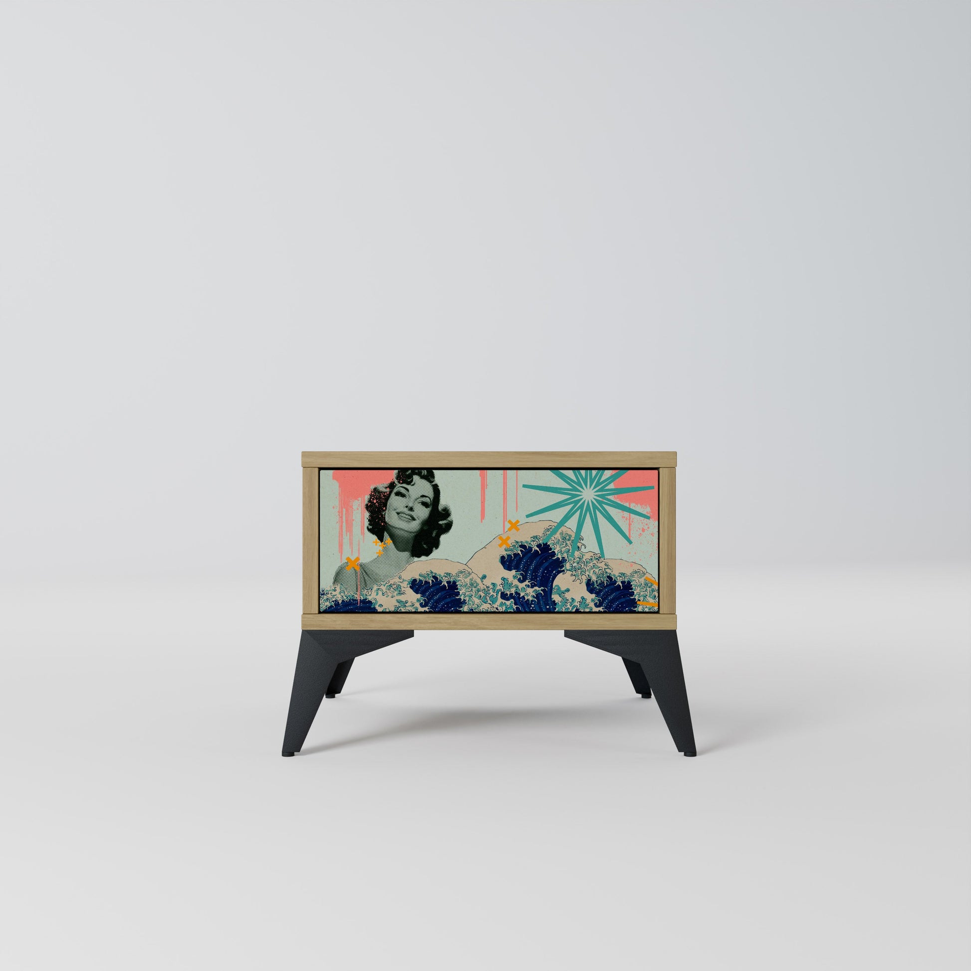 Table de chevet KANAGAWA BEAUTY effet chêne