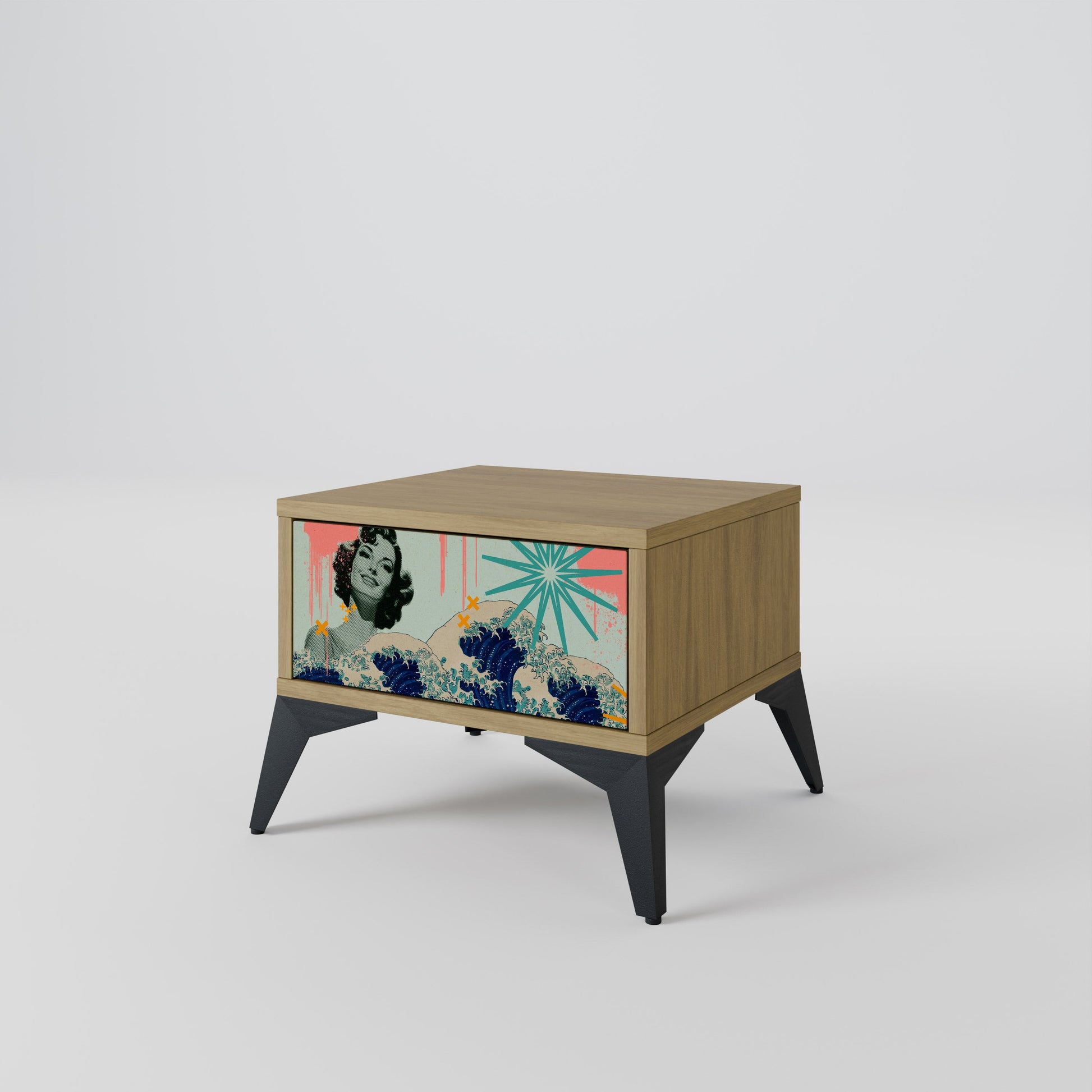 Table de chevet KANAGAWA BEAUTY effet chêne