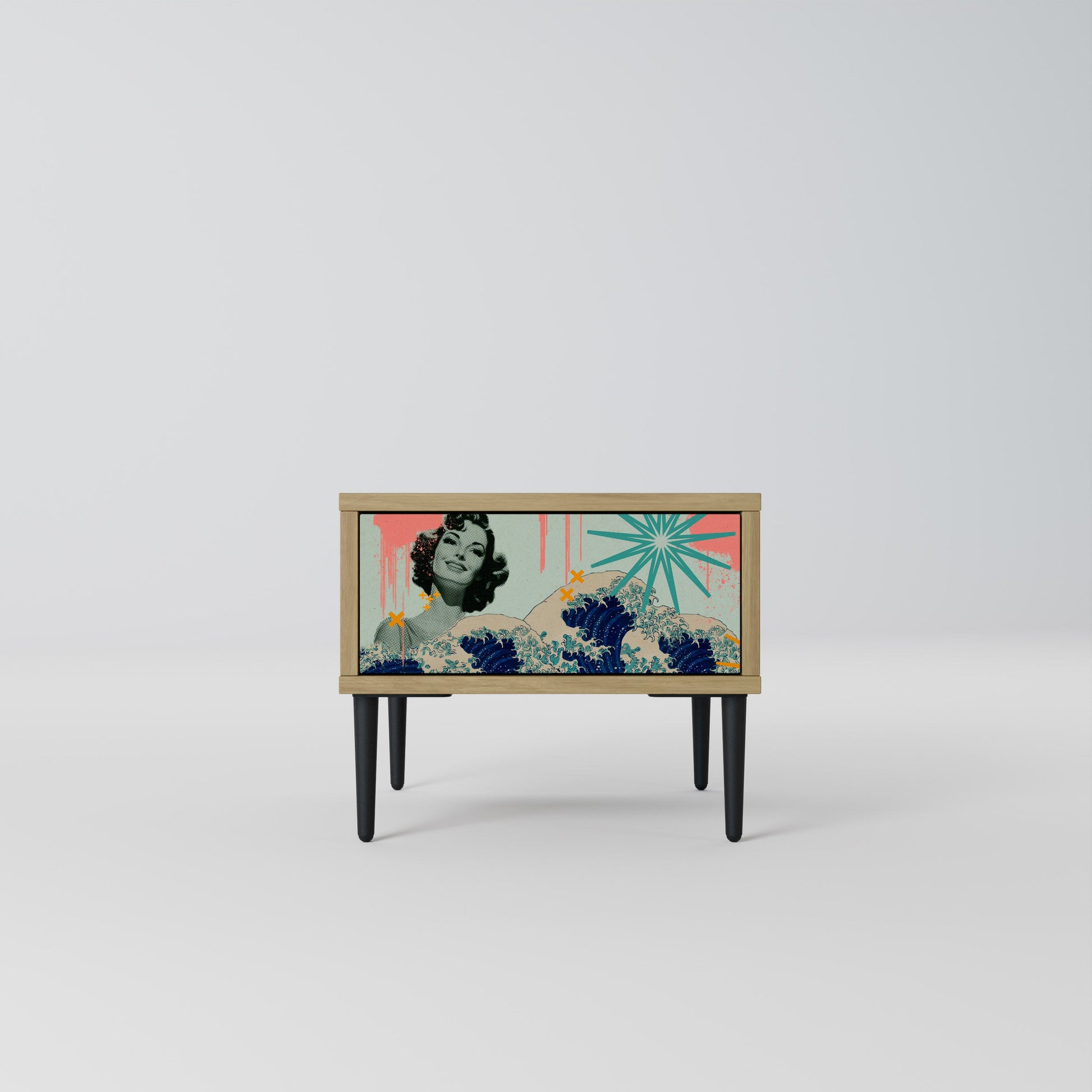 Table de chevet KANAGAWA BEAUTY effet chêne