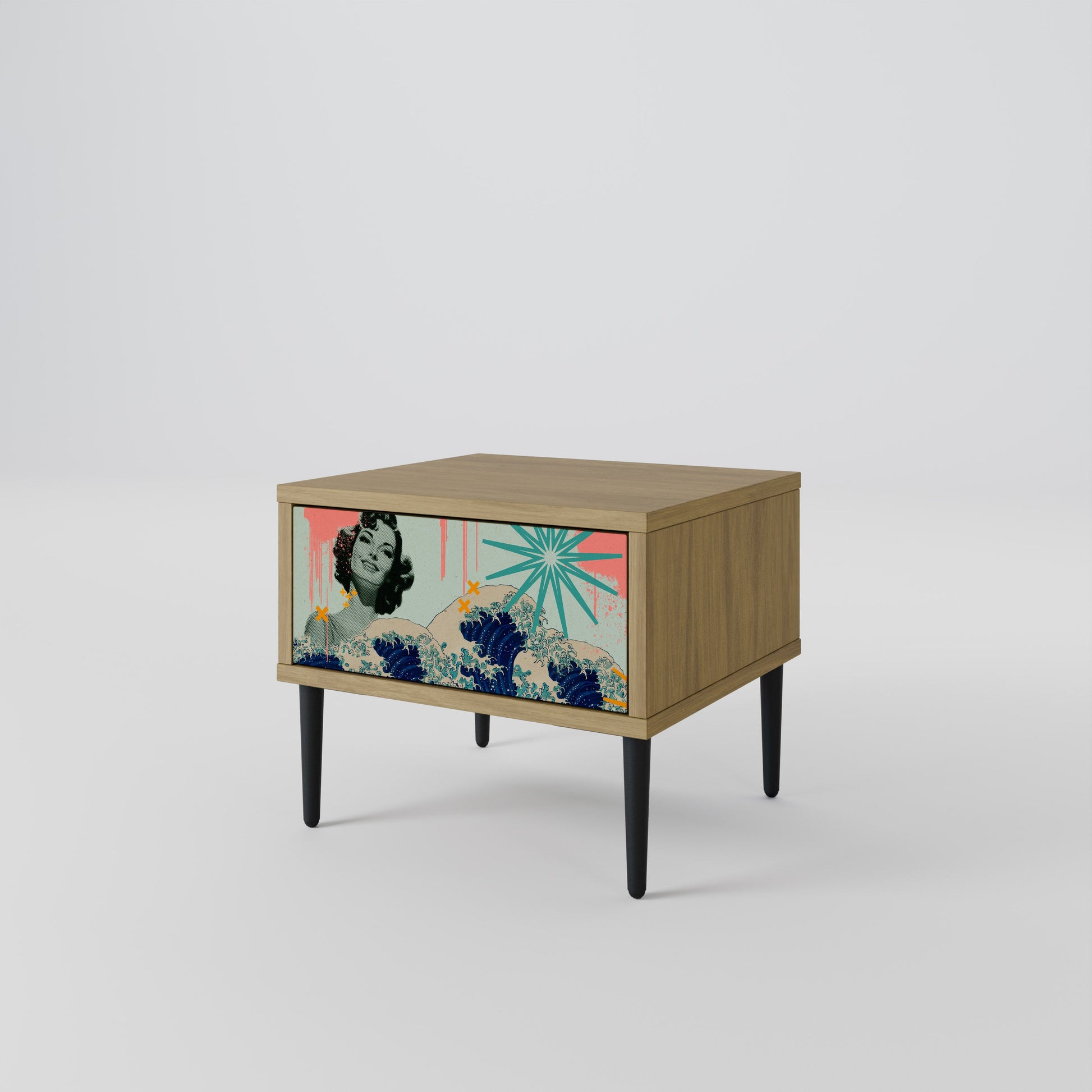 Table de chevet KANAGAWA BEAUTY effet chêne