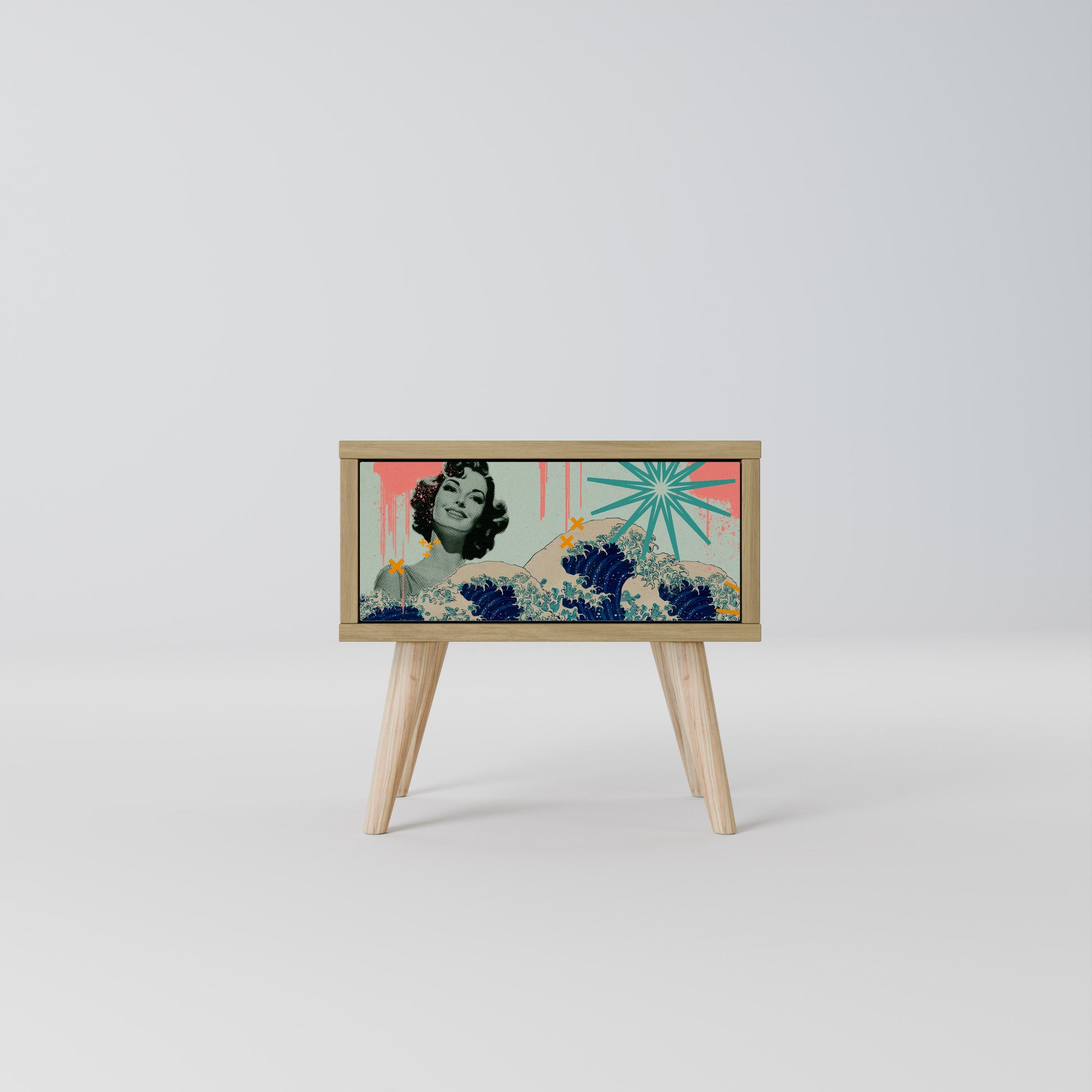 Table de chevet KANAGAWA BEAUTY effet chêne