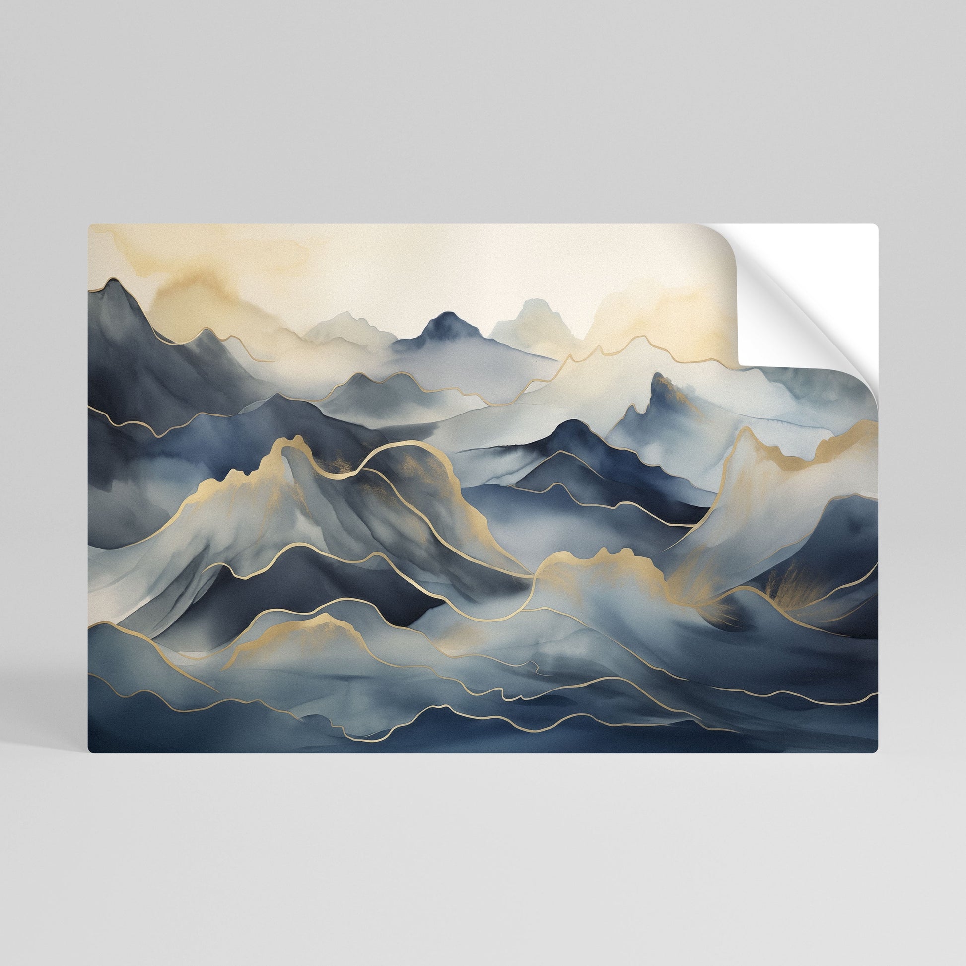 Affiche horizontale autocollante « Golden Mountain Fog »