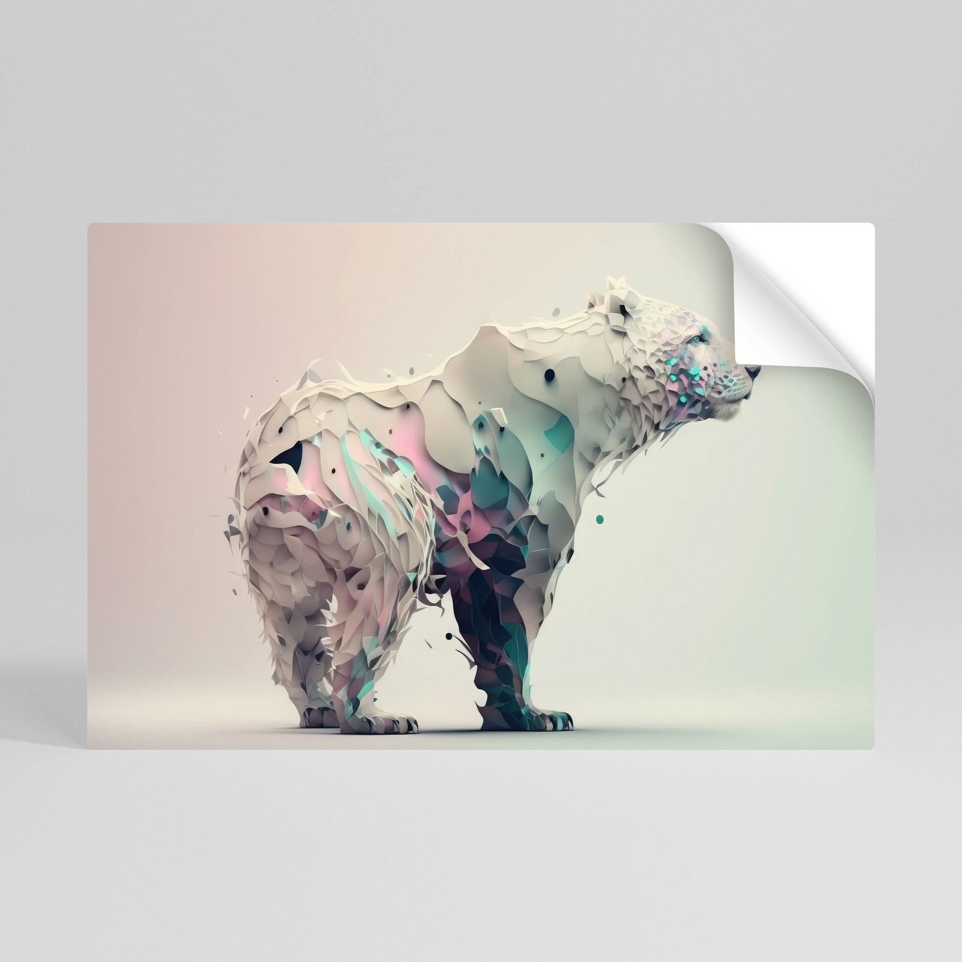 Affiche horizontale autocollante OURS FUTURISTE
