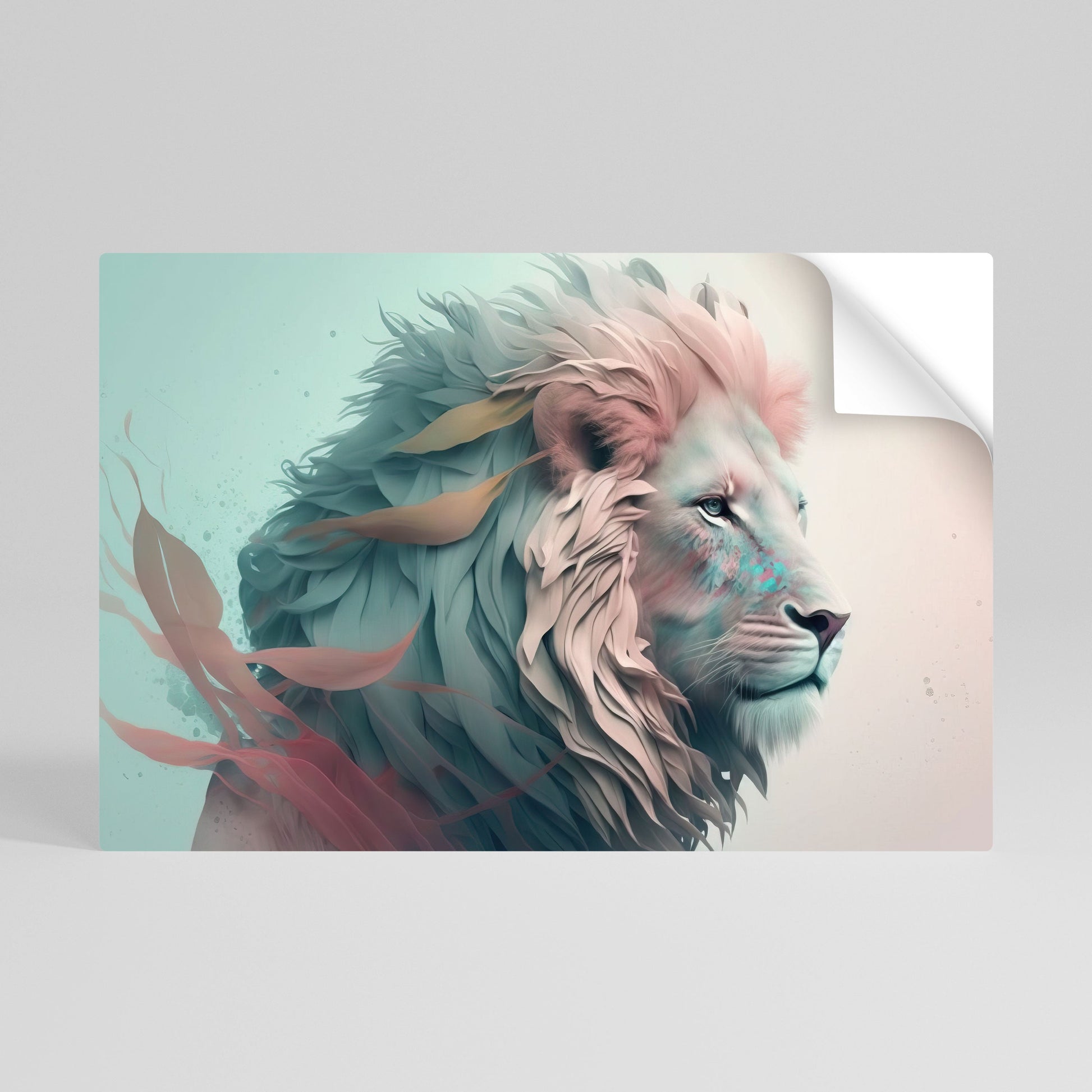 Affiche horizontale autocollante LION MAJESTÉ LUMINEUSE
