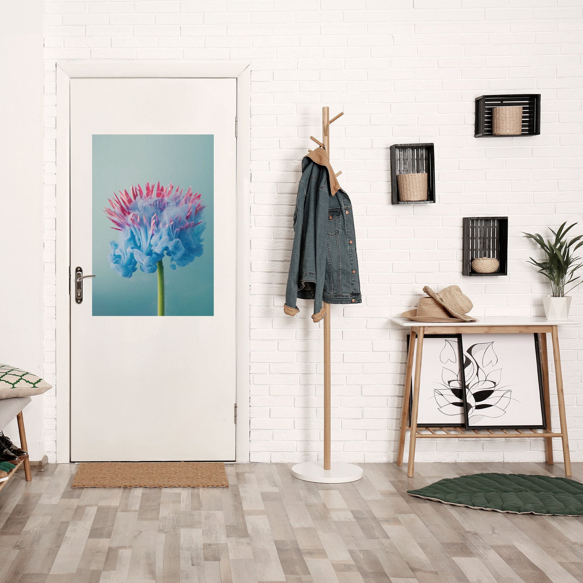 Affiche verticale autocollante « MISTY BLUE EXPLOSION »