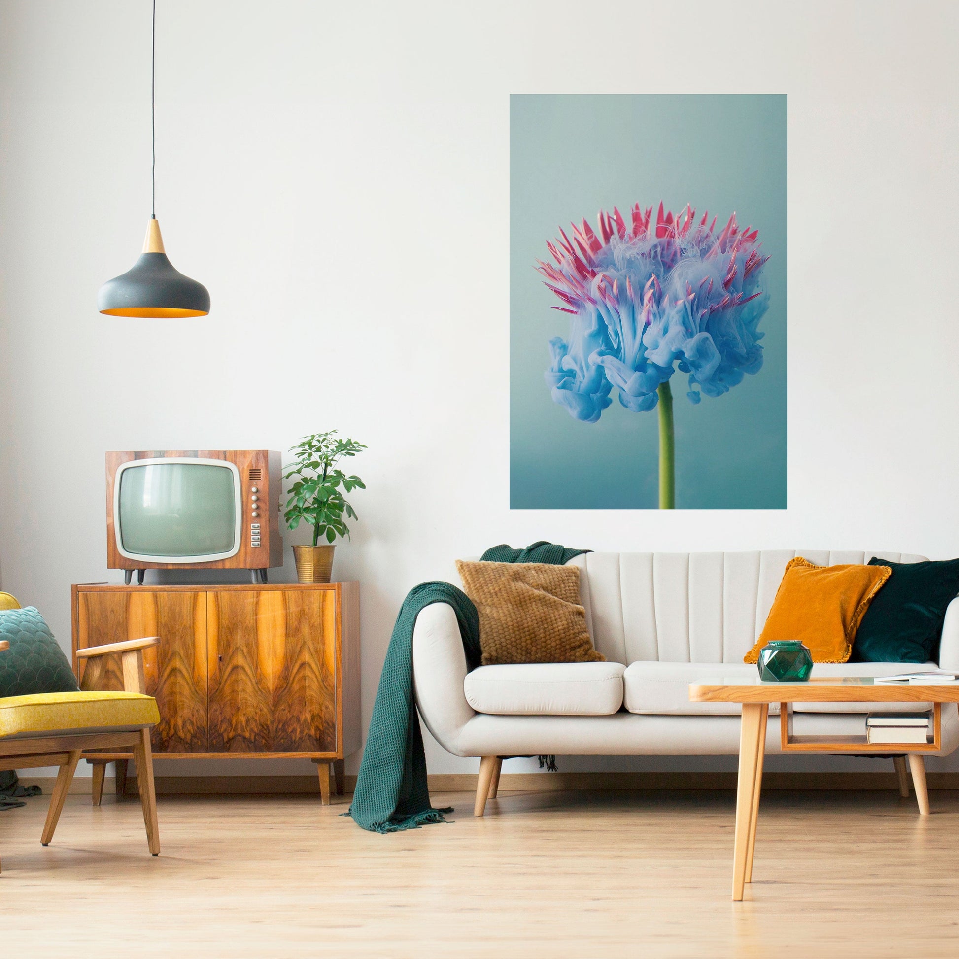 Affiche verticale autocollante « MISTY BLUE EXPLOSION »