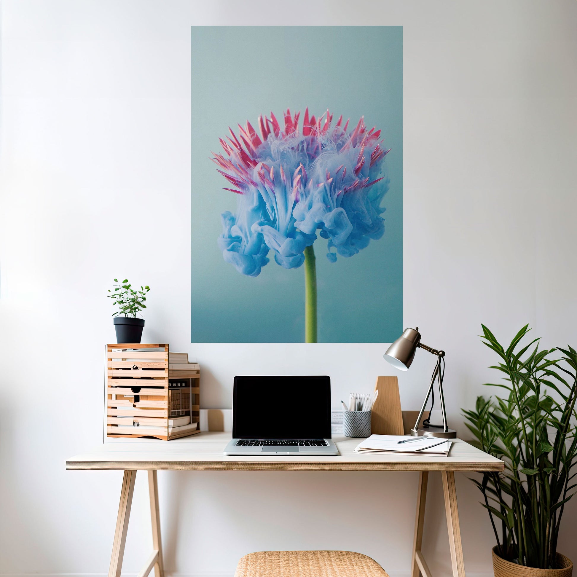 Affiche verticale autocollante « MISTY BLUE EXPLOSION »