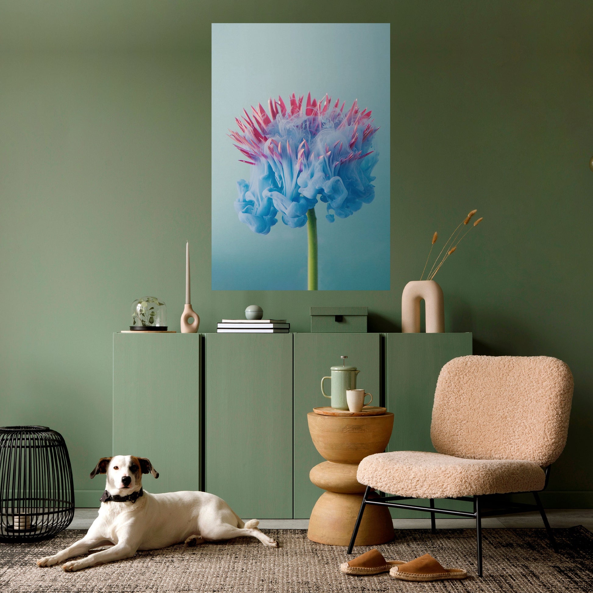 Affiche verticale autocollante « MISTY BLUE EXPLOSION »