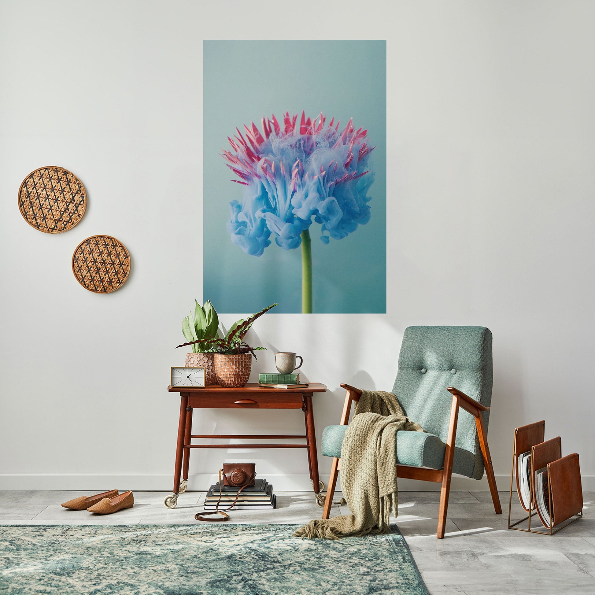 Affiche verticale autocollante « MISTY BLUE EXPLOSION »
