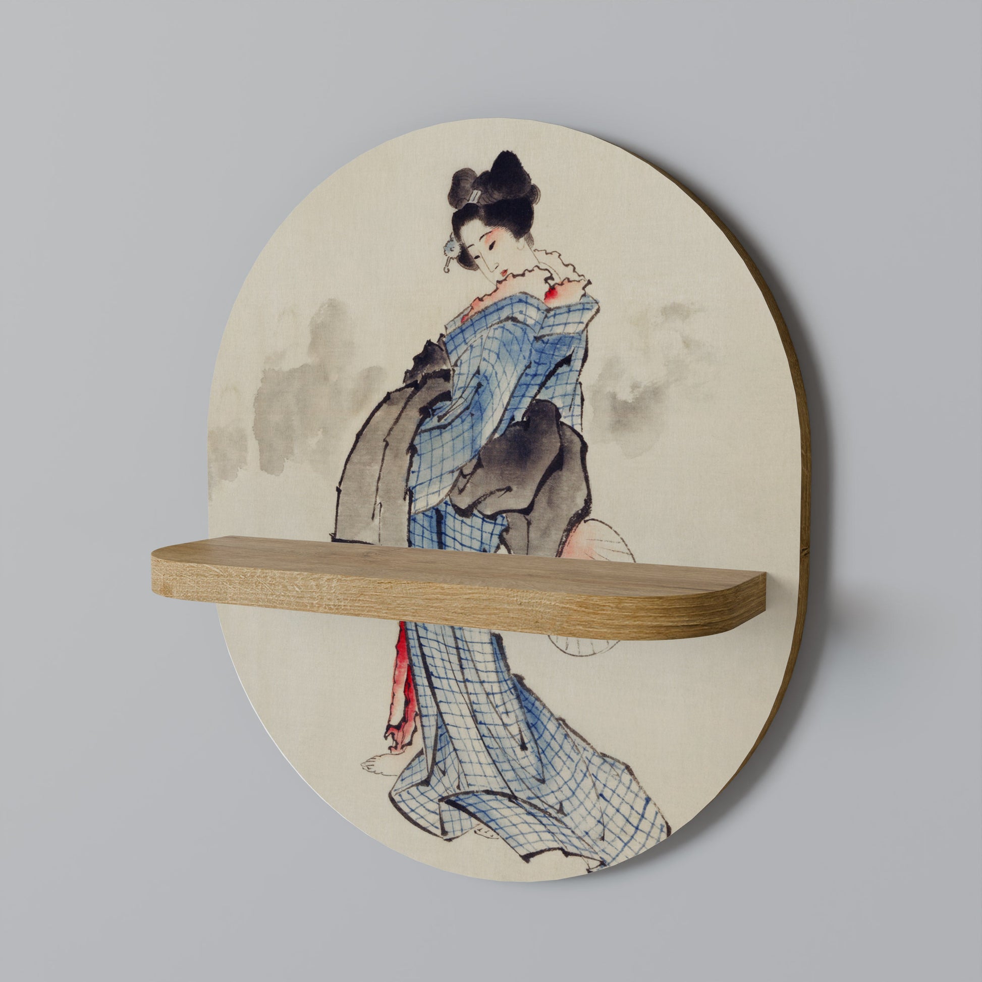 Étagère ovale GEISHA FANTASY effet chêne