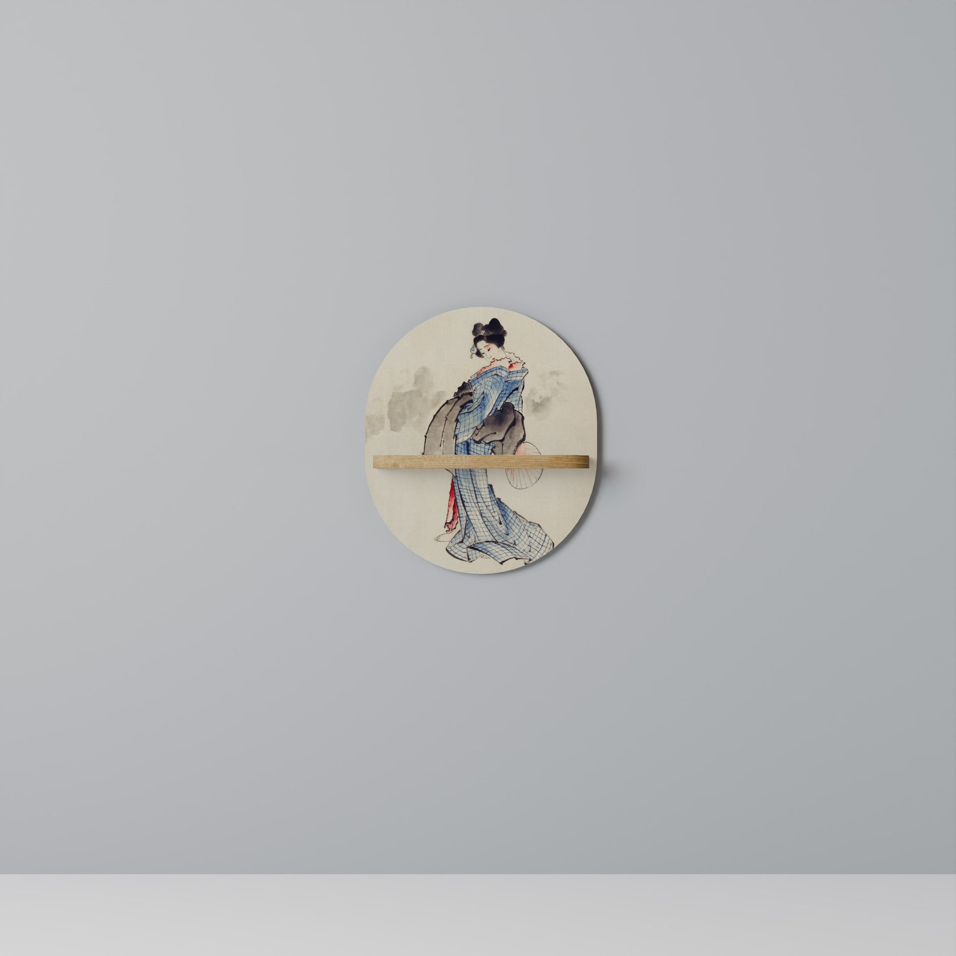 Étagère ovale GEISHA FANTASY effet chêne