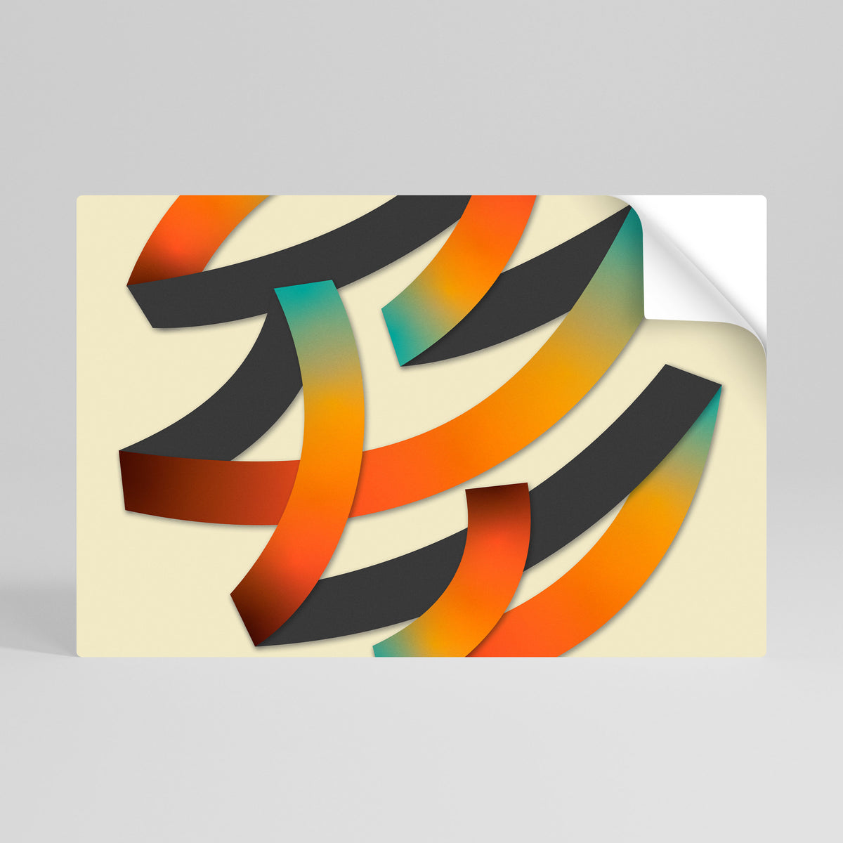 RIBBON REVERIE Peel and Stick Horizontal Poster