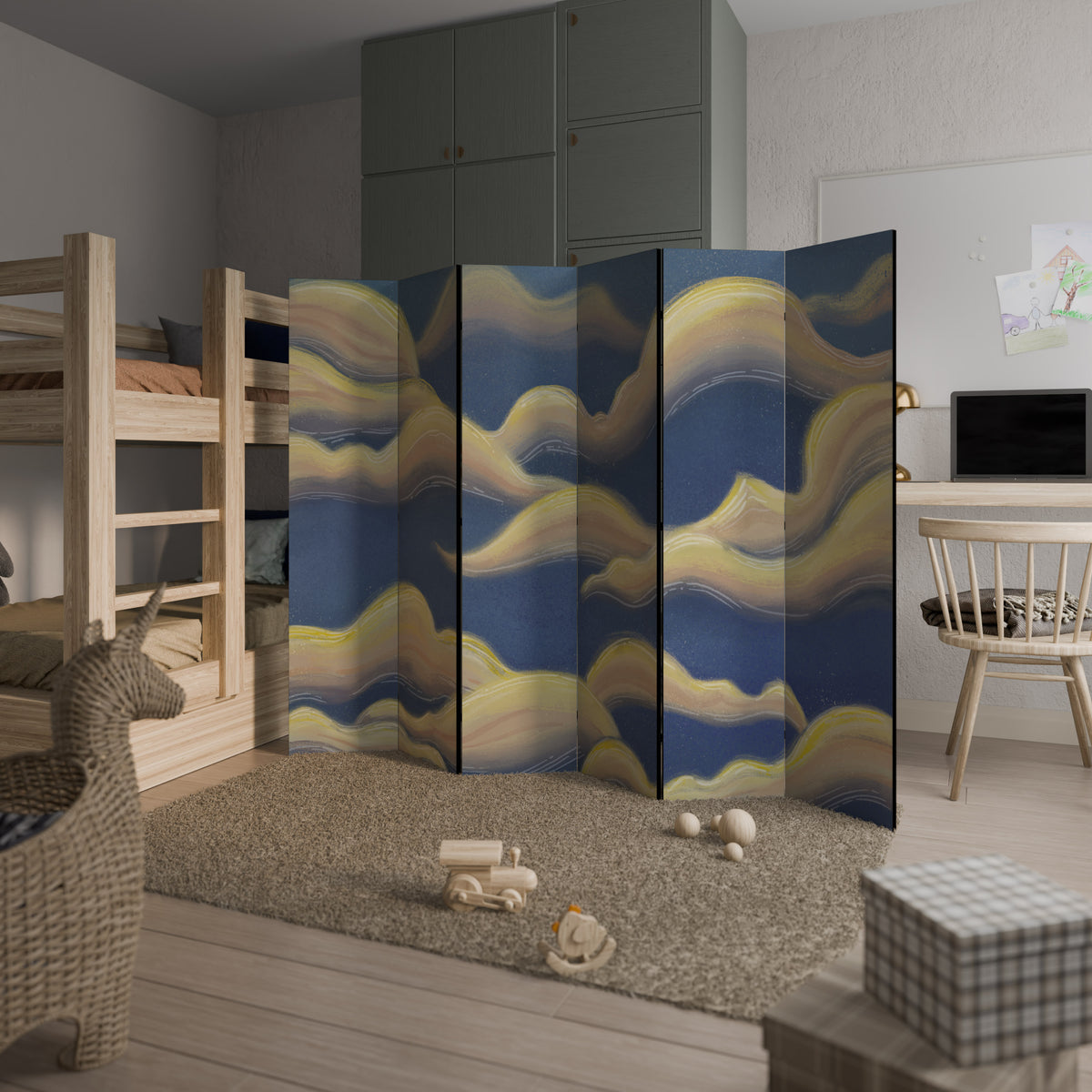CLOUD RUFFLE 6-Panel Room Divider