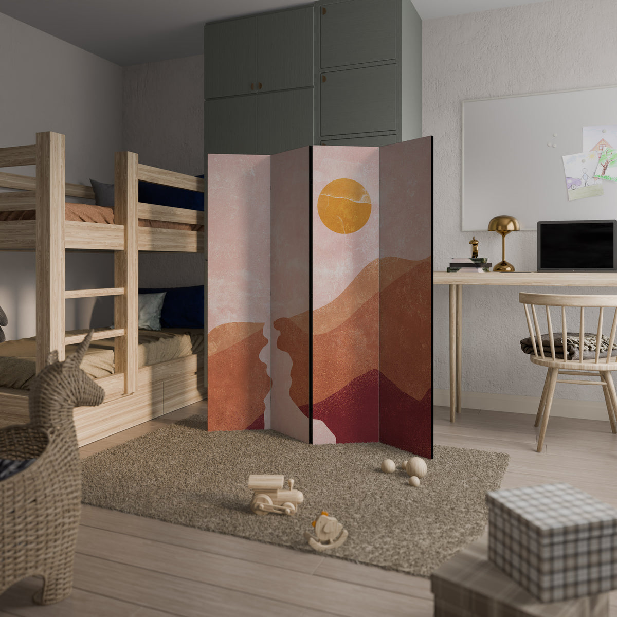 LUMINOUS SUNLIGHT 4-Panel Room Divider