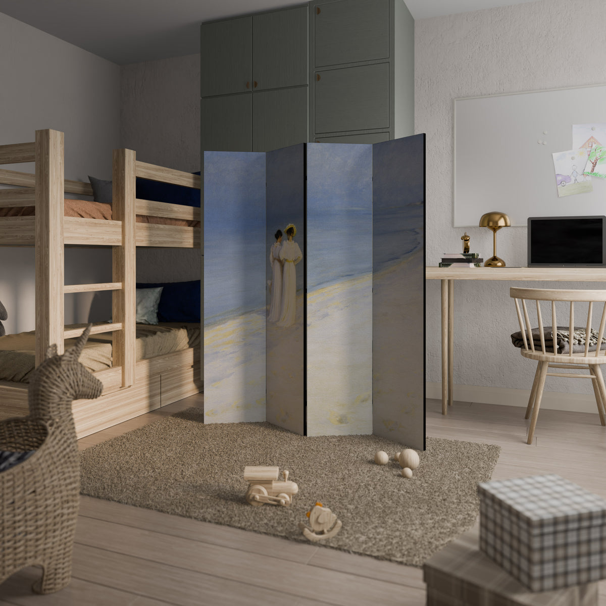 SUMMER EVENING ON SKAGEN'S BEACH 4-Panel Room Divider