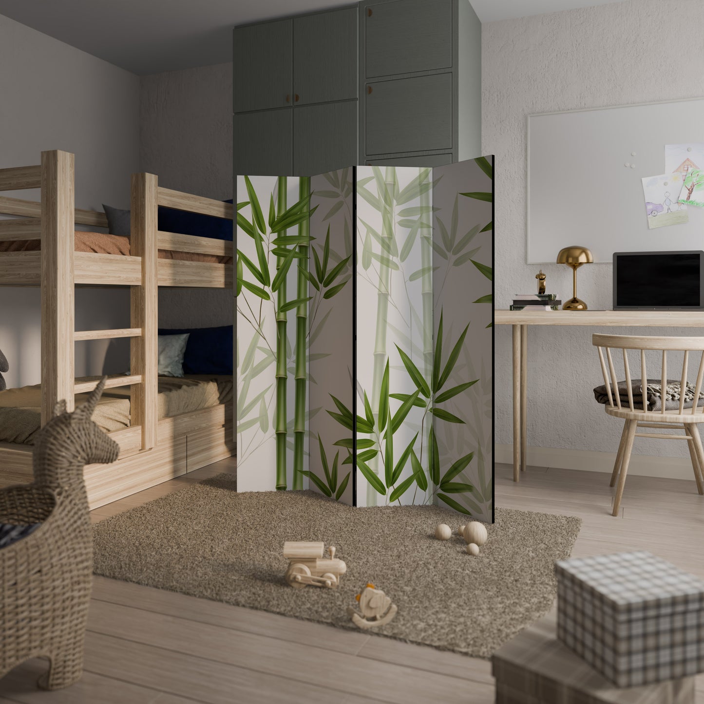 SERENE BAMBOO WHISPERS 4-Panel Room Divider