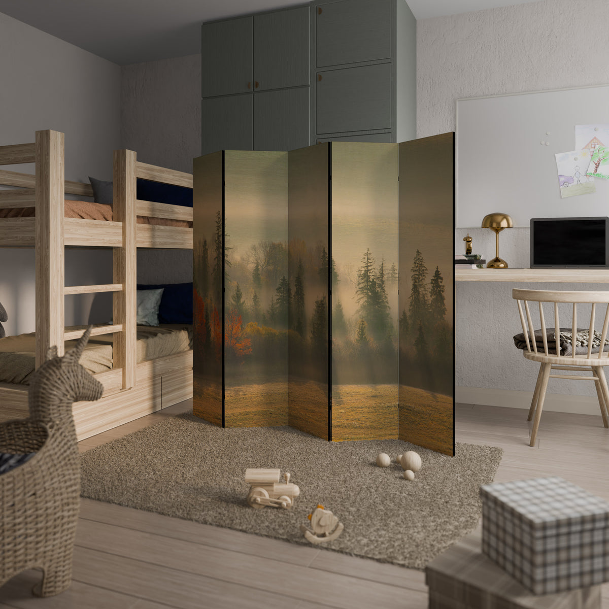 GILDING HOURS 5-Panel Room Divider