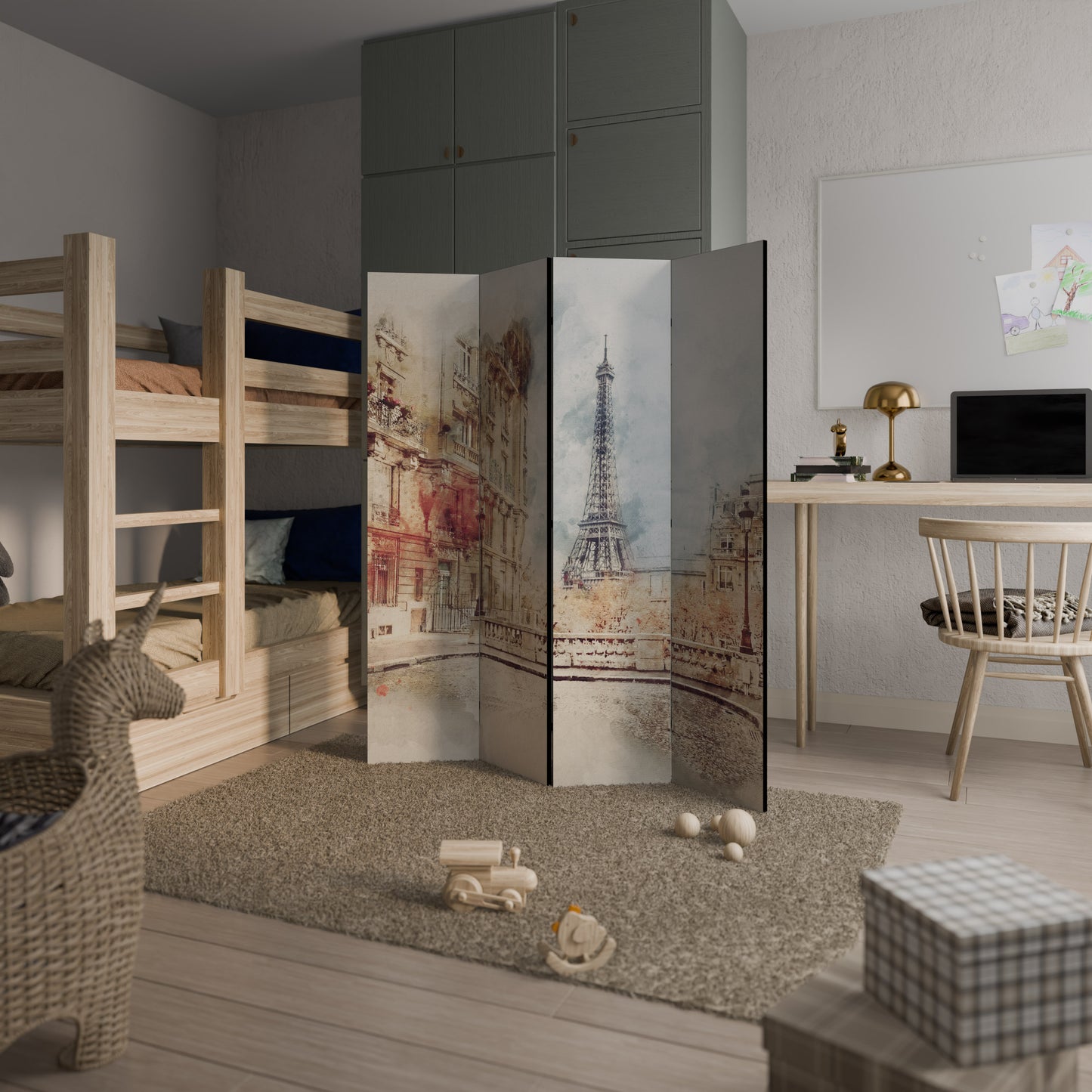 PARISIAN DAYDREAM 4-Panel Room Divider