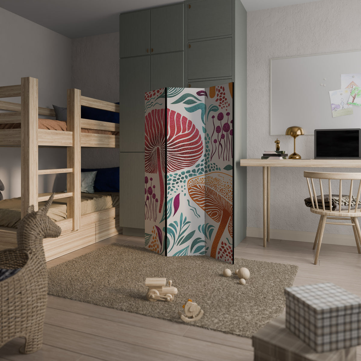 FUNGUS FANTASY 3-Panel Room Divider