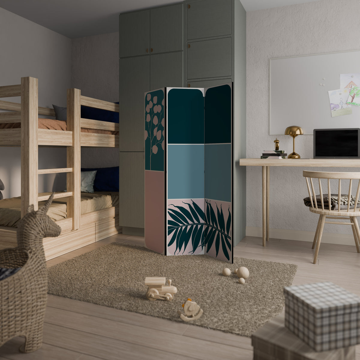COMBINATION OF SHAPES 3-Panel Room Divider