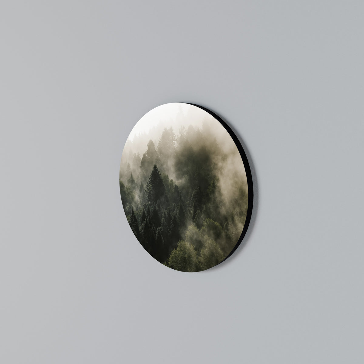 MISTY HIGHLANDS Round Wall Art