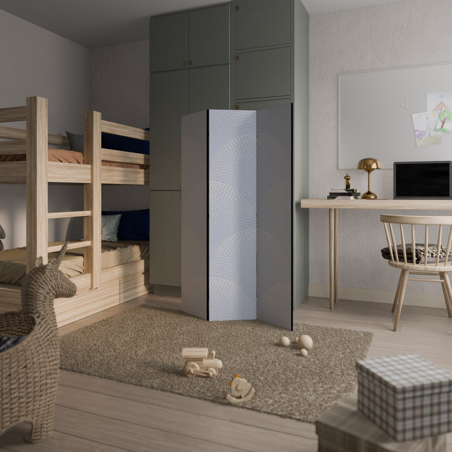HARMONIOUS CURVES DISPLAY 3-Panel Room Divider