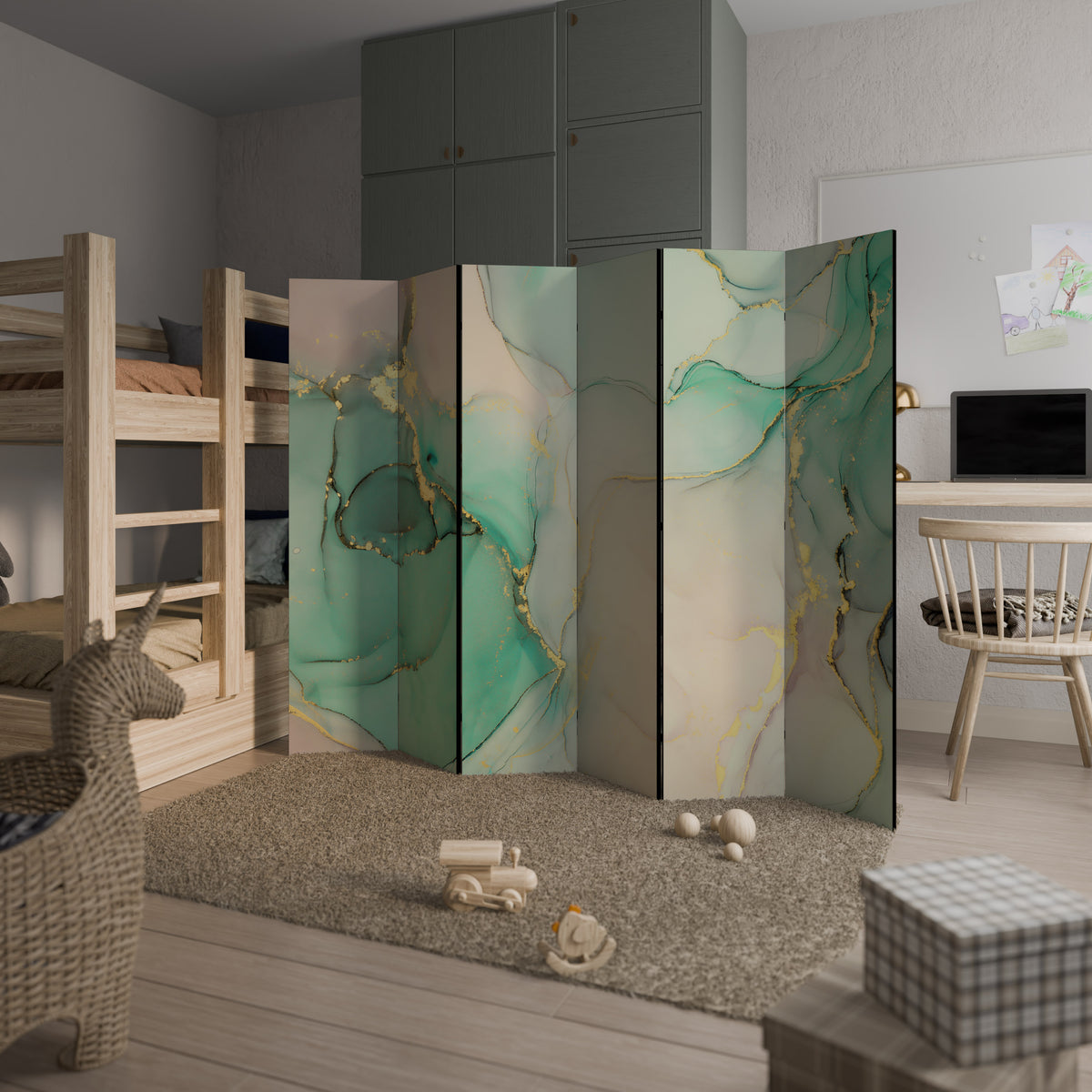 MARBLEIZED MYSTIQUE 6-Panel Room Divider
