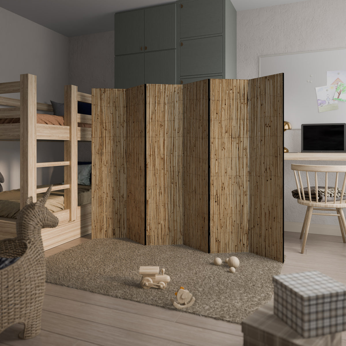 STRAW BOUND DELIGHT 6-Panel Room Divider