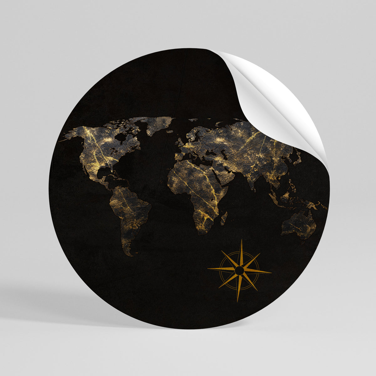 GOLDEN GEOGRAPHY Peel and Stick Round Sticker