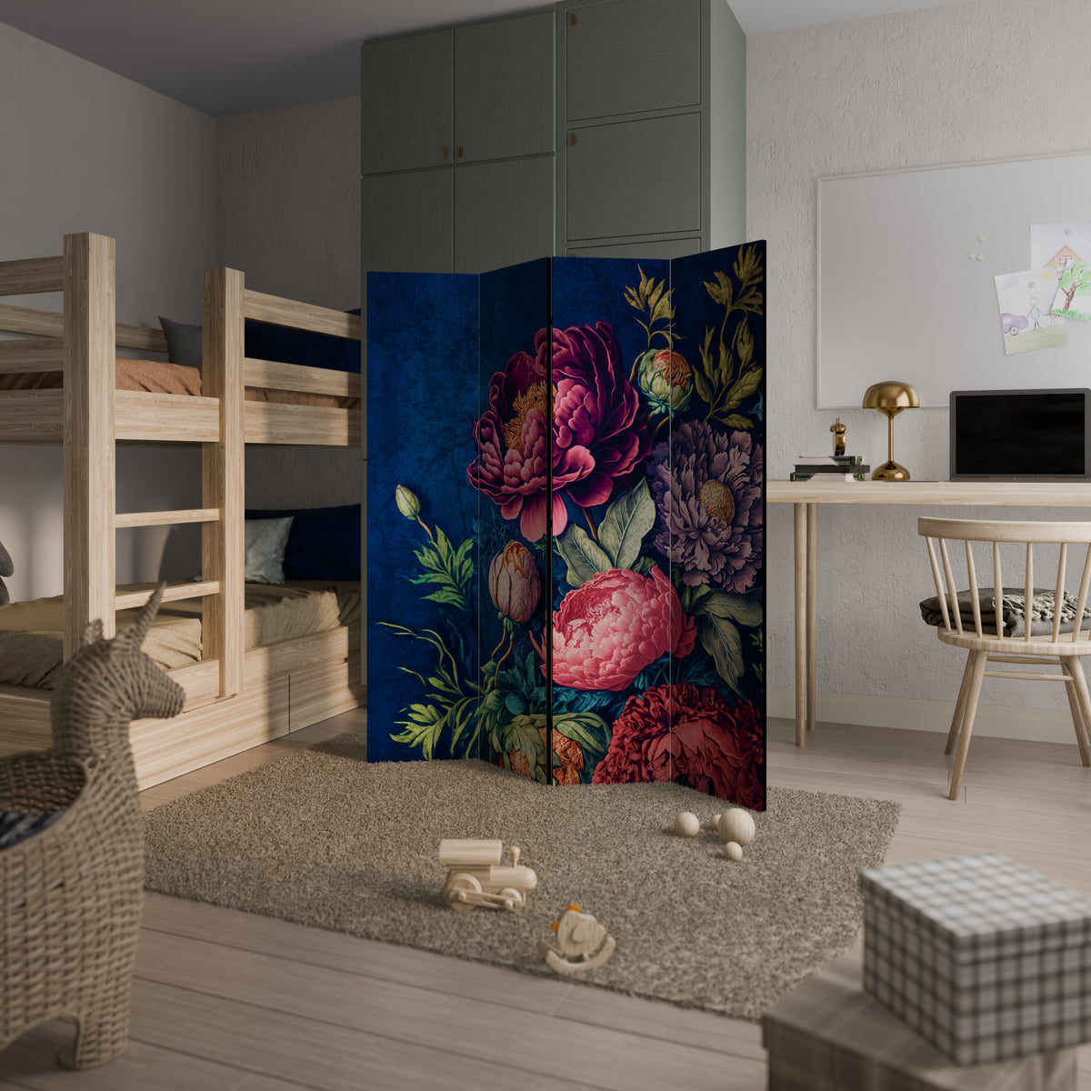 BLOOMING ELEGANCE 4-Panel Room Divider