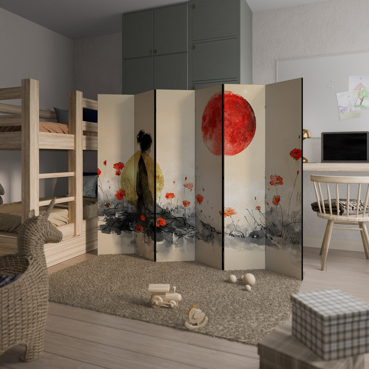 GOLDEN GLOW MEDITATION 6-Panel Room Divider