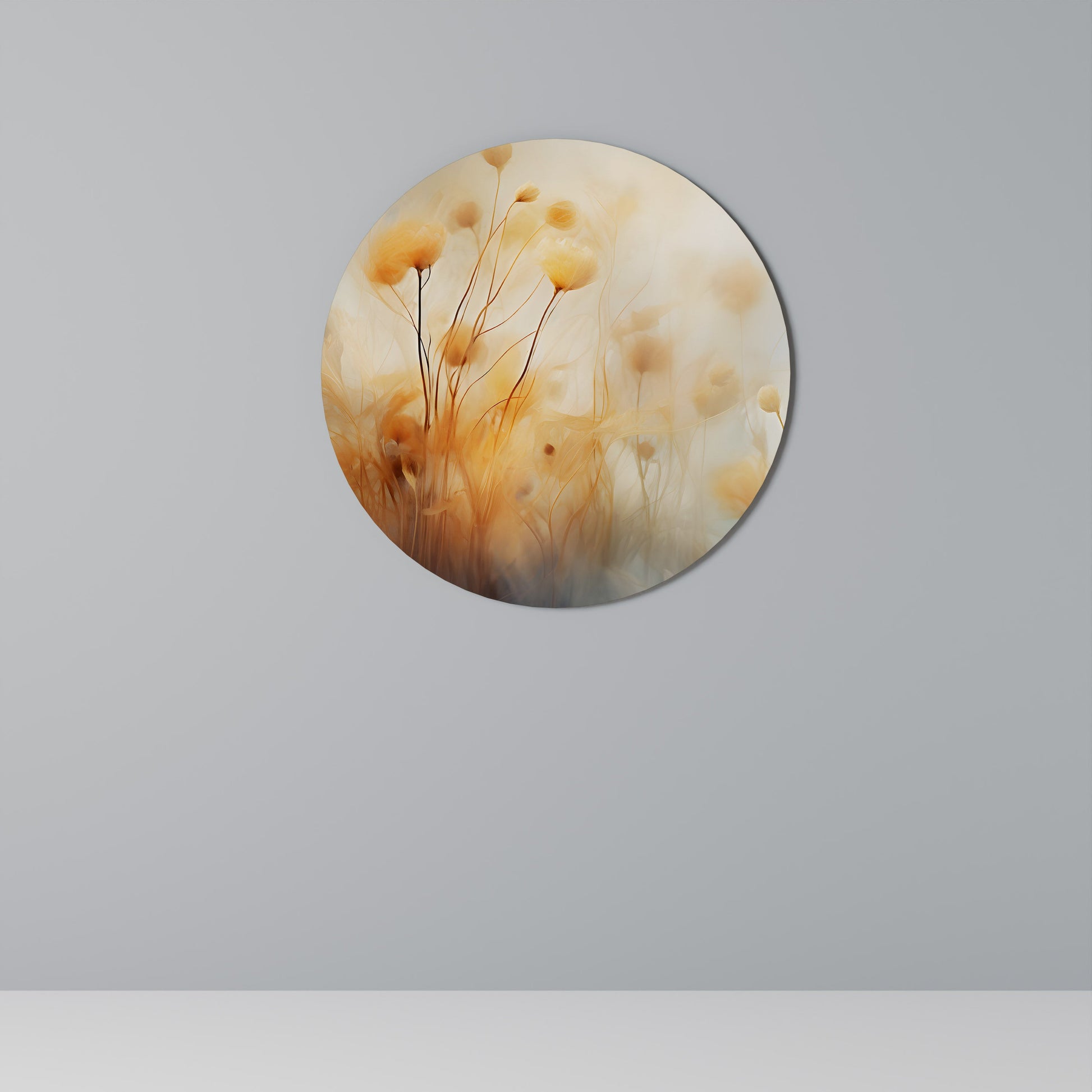 GOLDEN HUE EMBRACE Round Wall Art