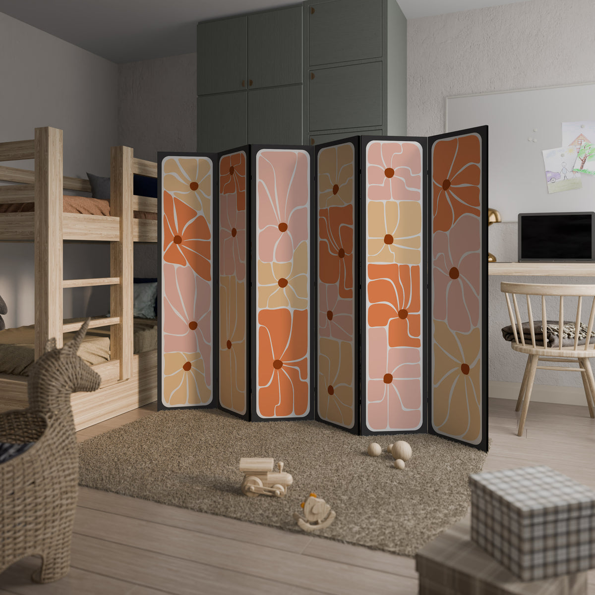 FINE CURRENTS 6-Panel Room Divider