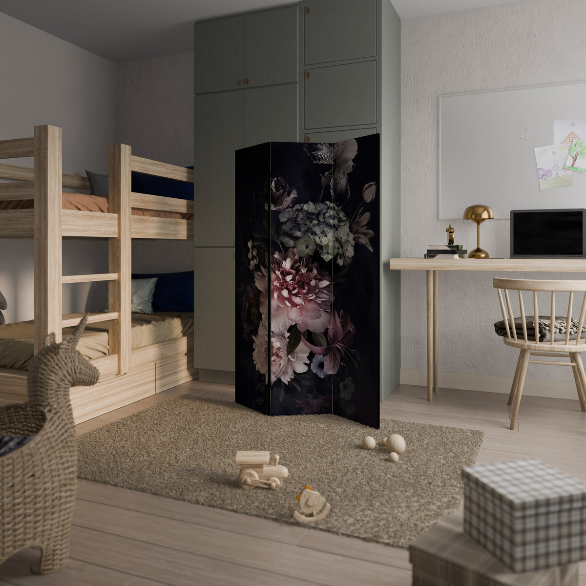 PURE BLOSSOM 3-Panel Room Divider