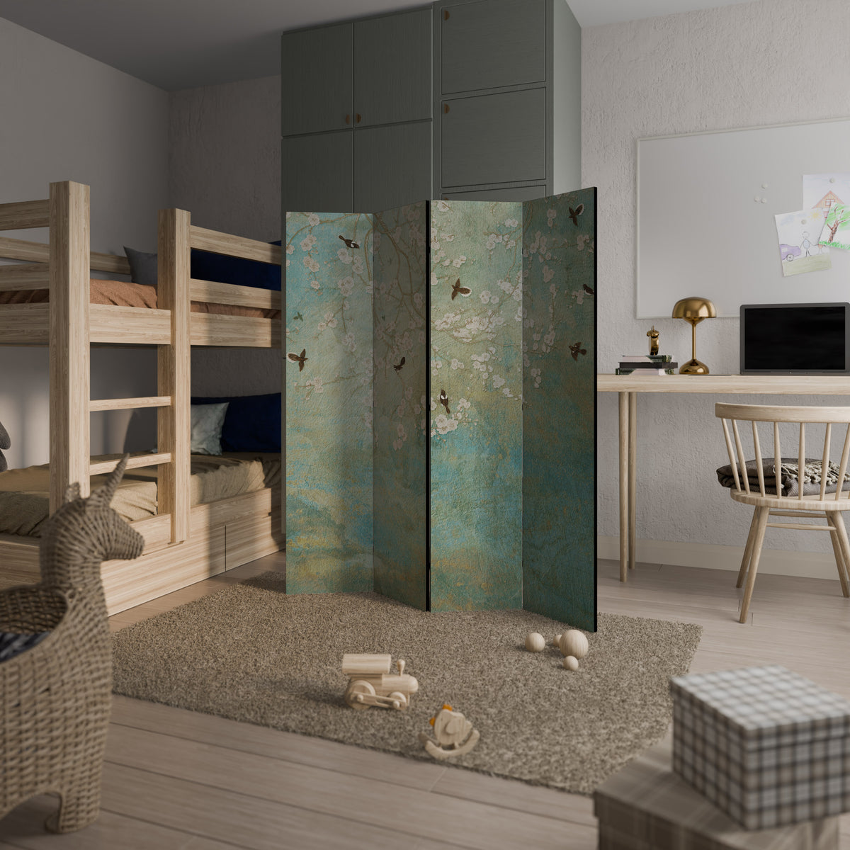 BLOOMING CHARM 4-Panel Room Divider