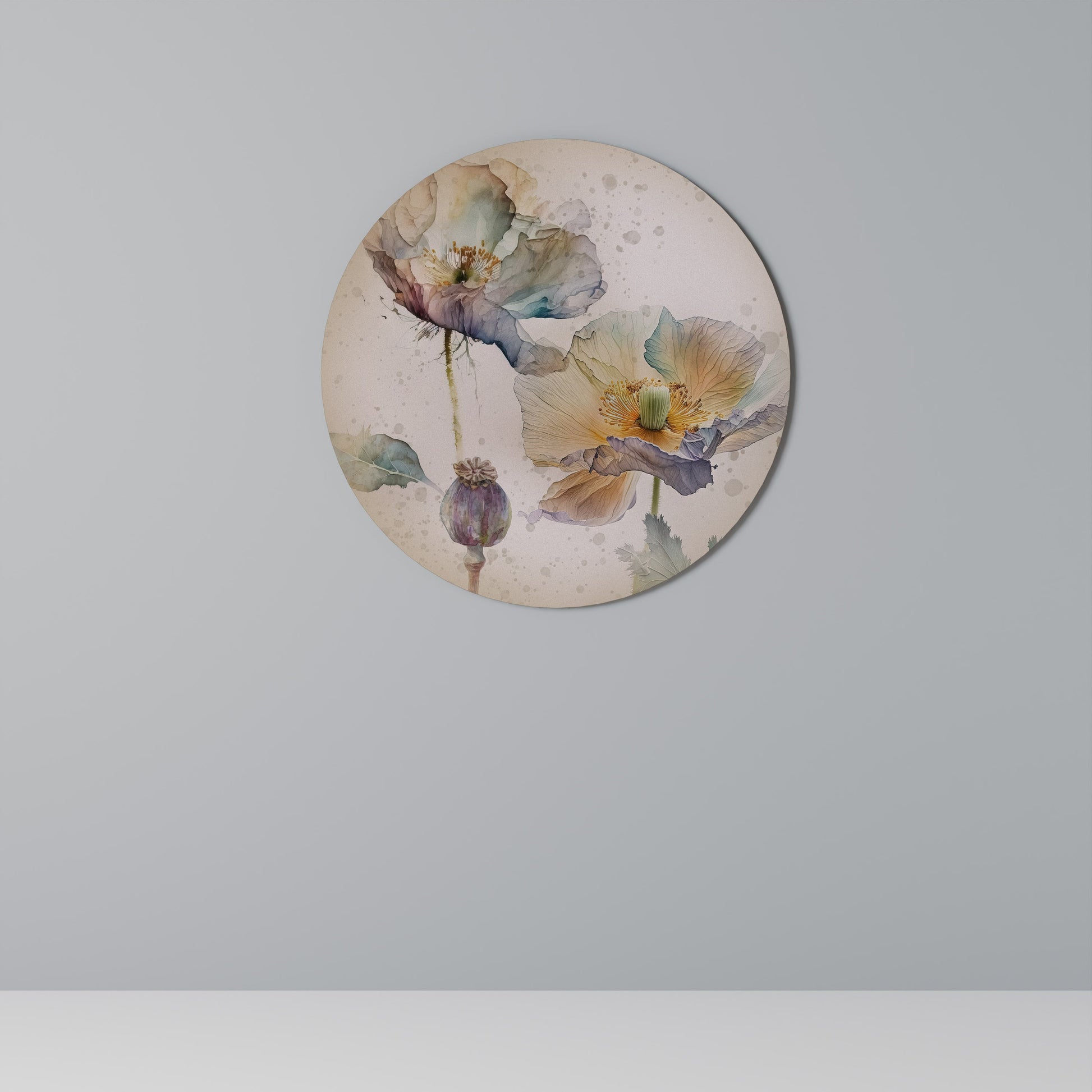 Décoration murale ronde SOFTEN POPPY