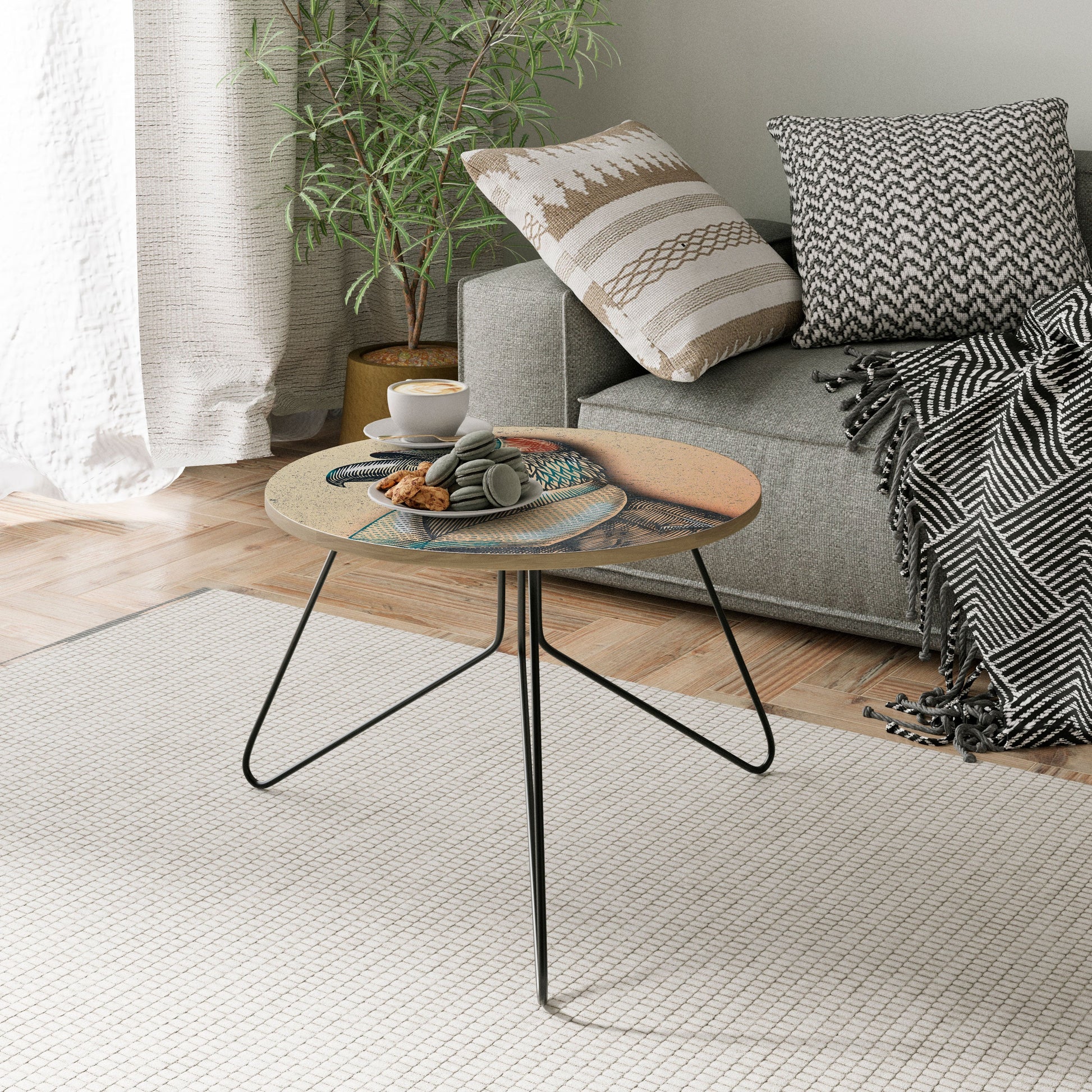 Table basse FASHIONISTA à plumes 60