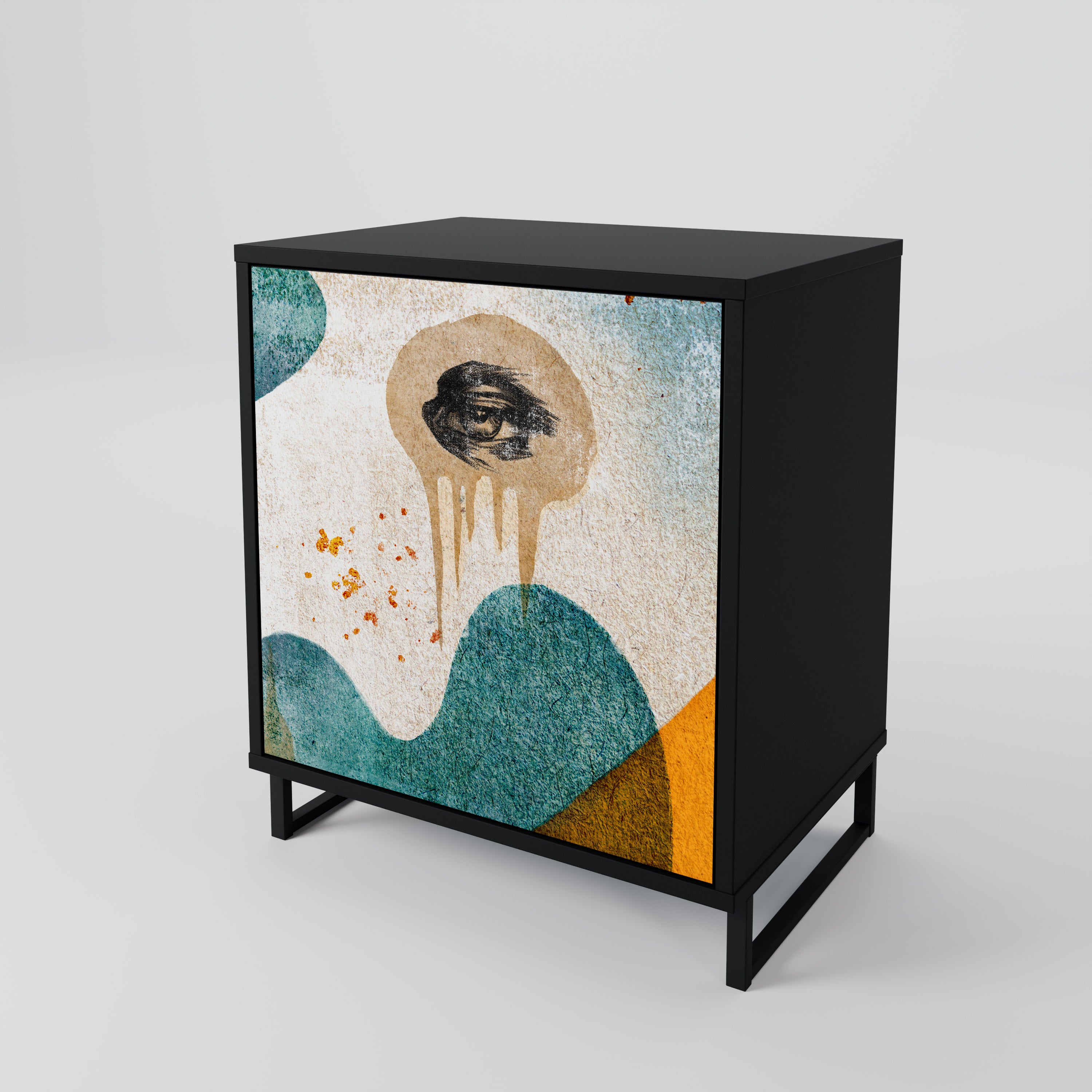 ABSTRACT FACES 1-Door Sideboard