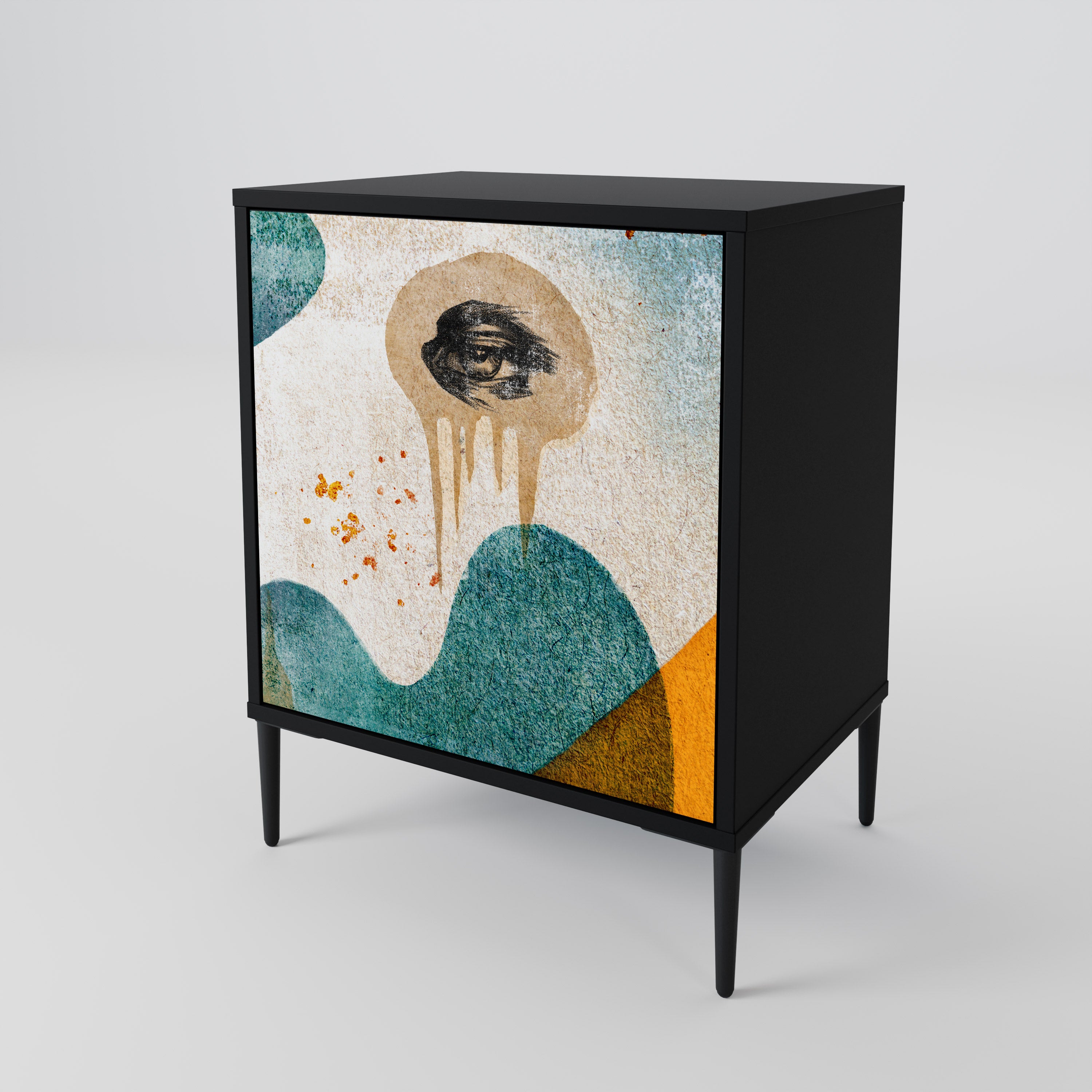 ABSTRACT FACES 1-Door Sideboard
