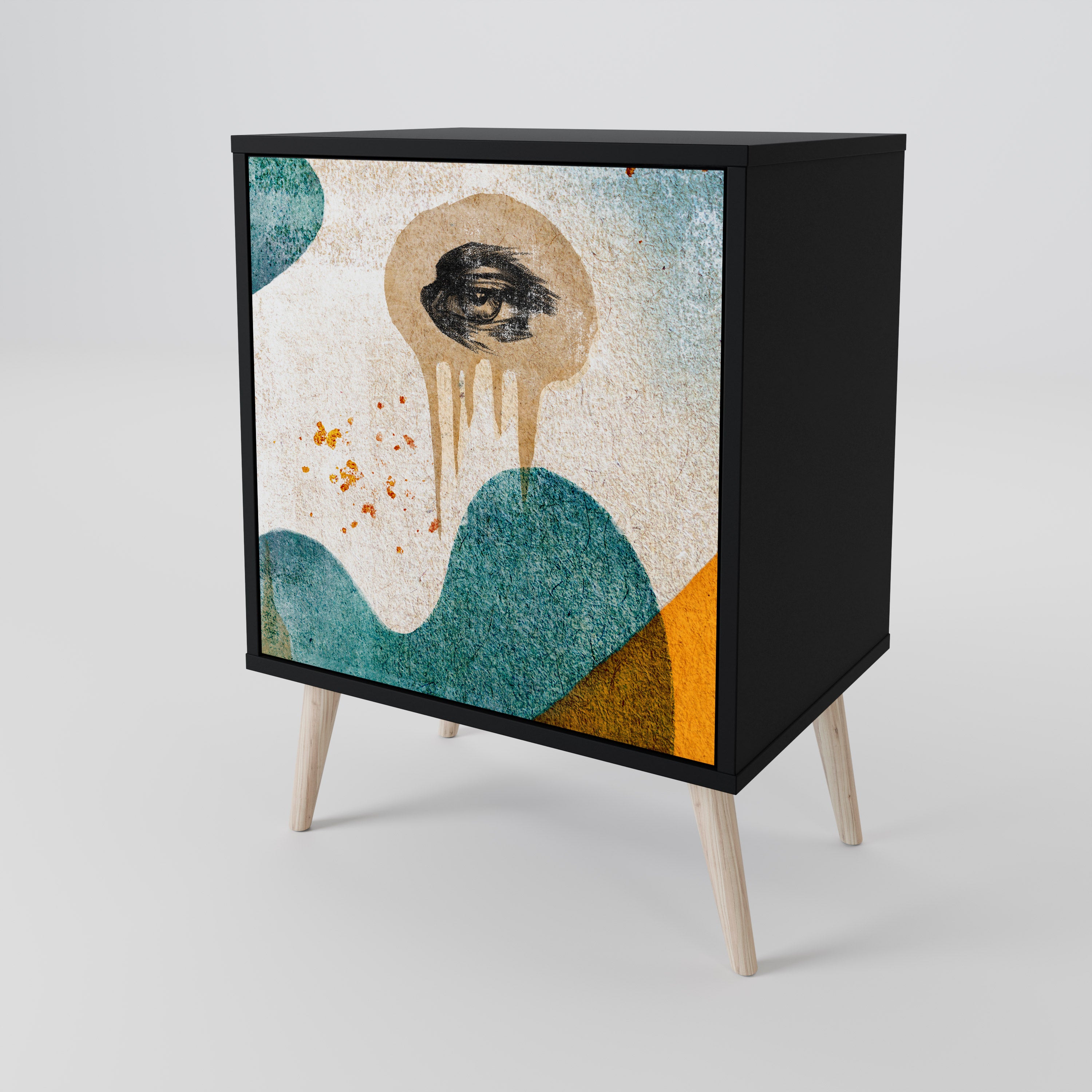 ABSTRACT FACES 1-Door Sideboard