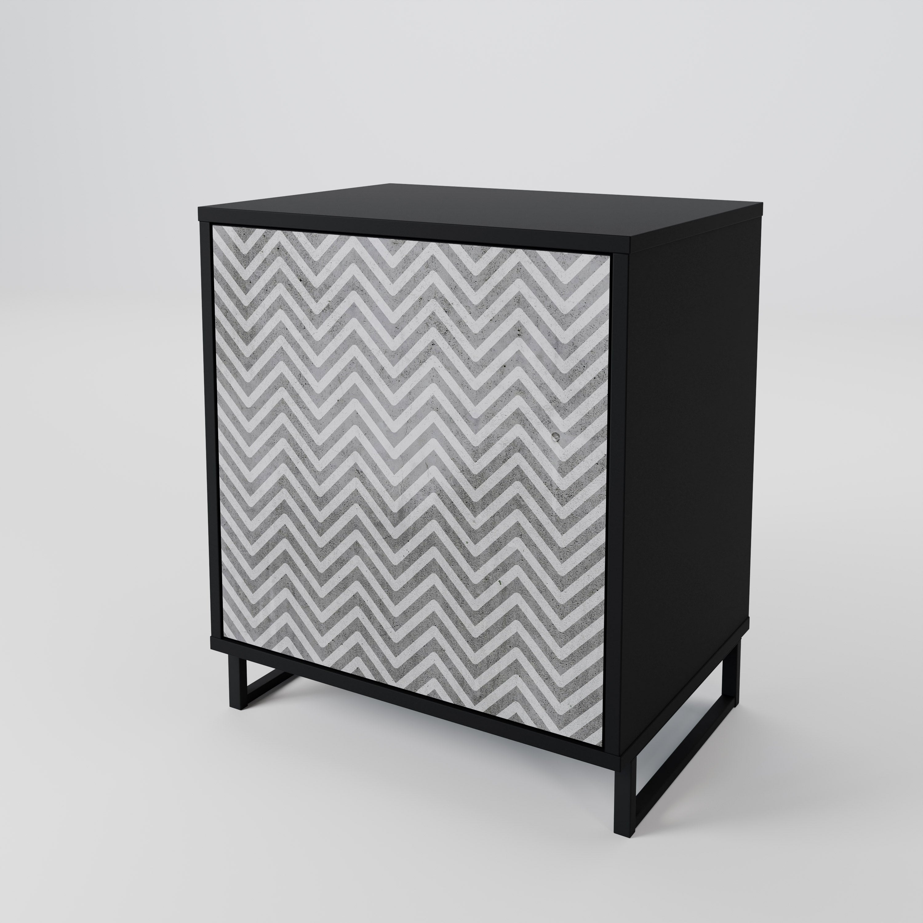 CONCRETE ZIG ZAG 1-Door Sideboard