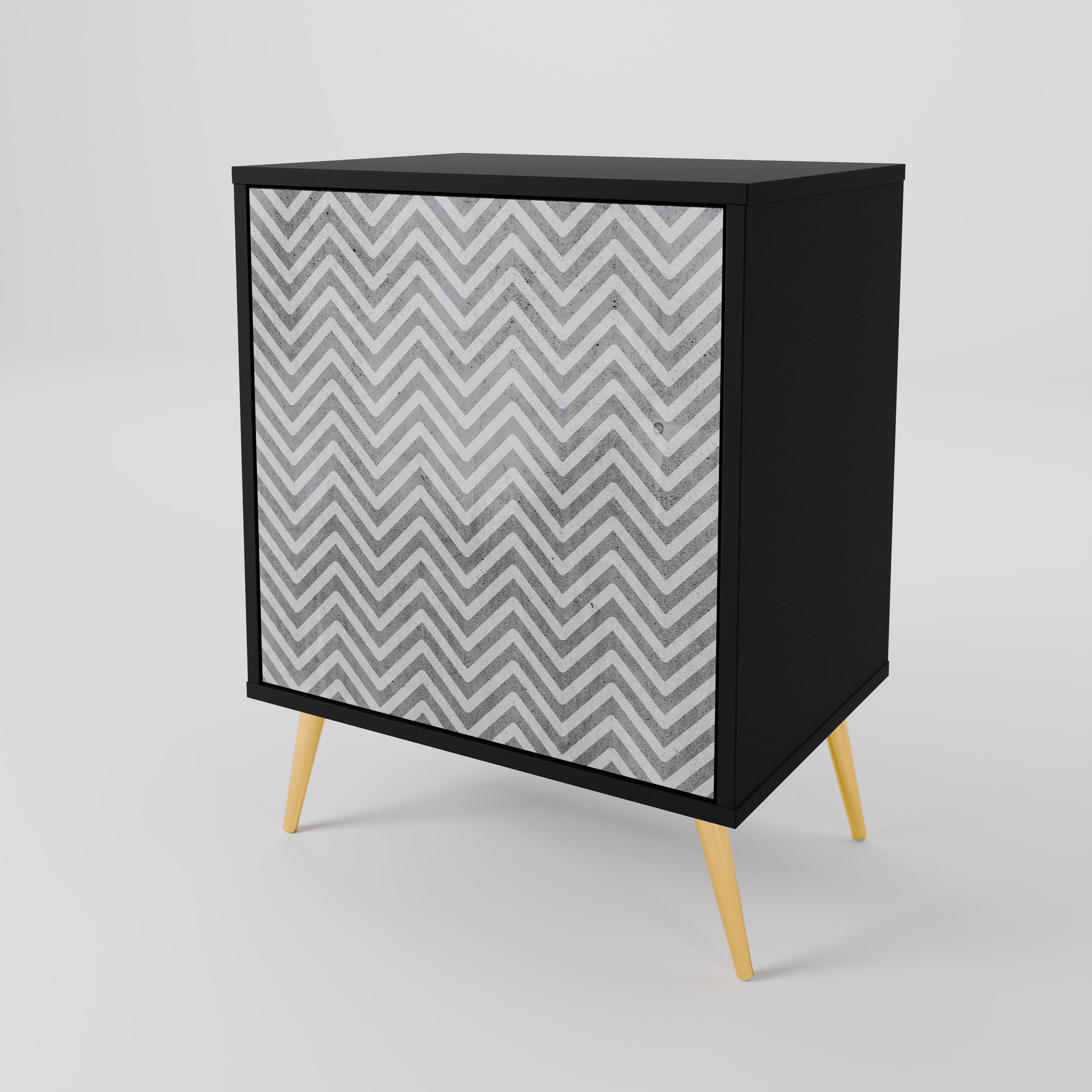 CONCRETE ZIG ZAG 1-Door Sideboard