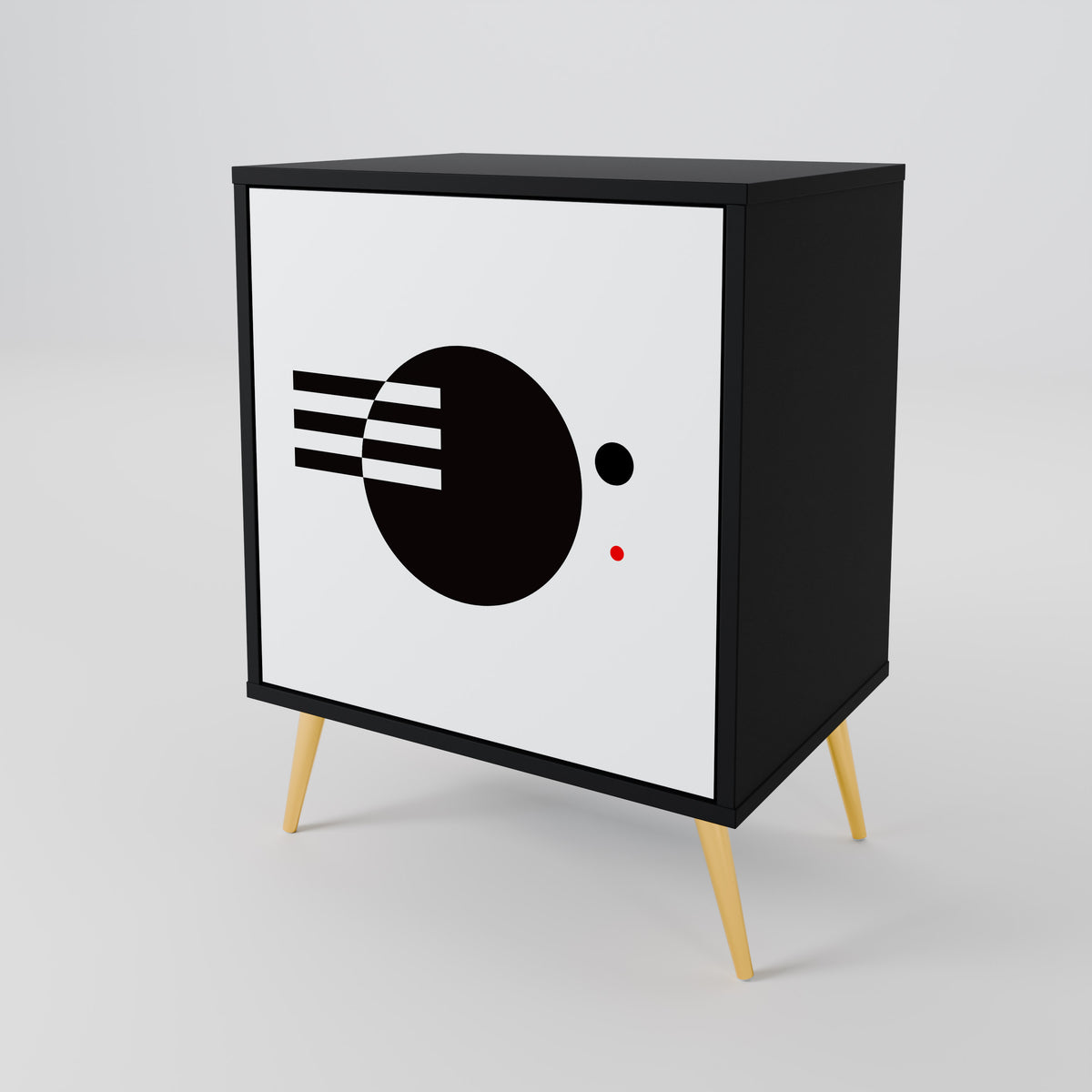 BLACK AND WHITE COMBINATION 1-Door Sideboard