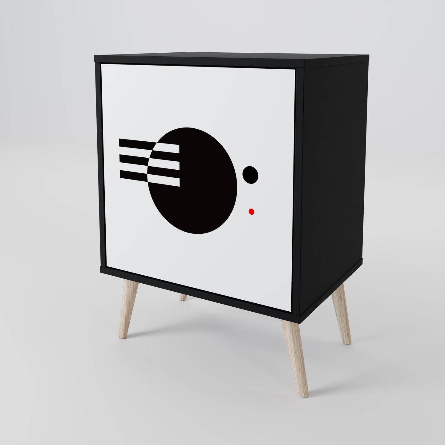 BLACK AND WHITE COMBINATION 1-Door Sideboard