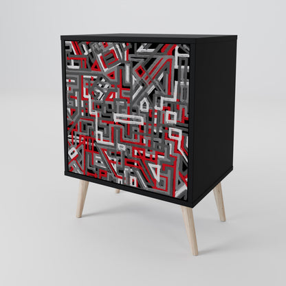 BROKEN LINES 1-Door Sideboard