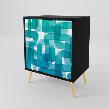 TURQUOISE RECTANGLES 1-Door Sideboard