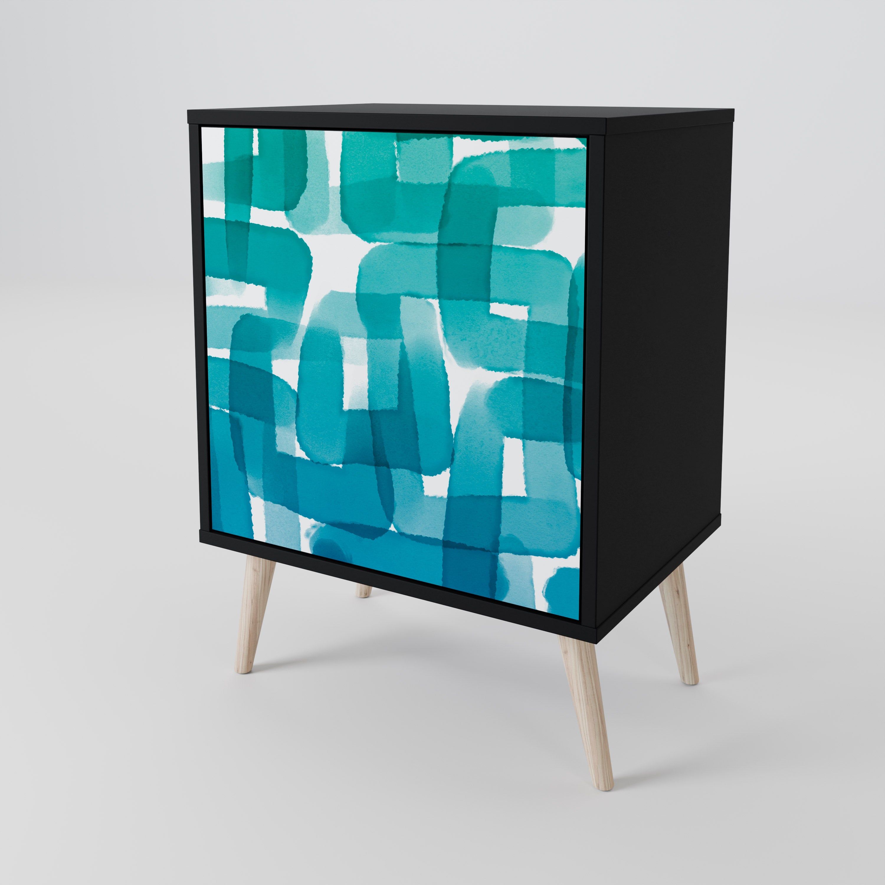 TURQUOISE RECTANGLES 1-Door Sideboard